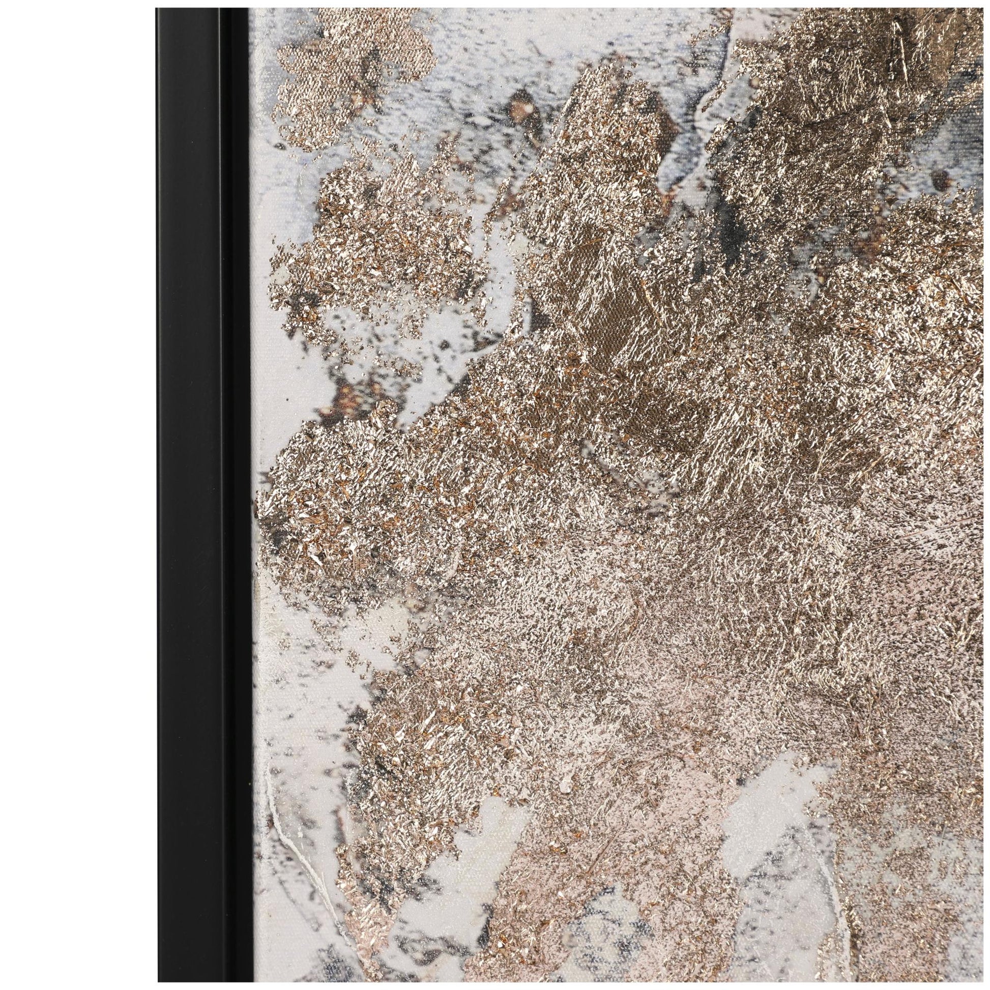 Abstract Multi Colored Canvas Watercolor Living Room Framed Wall Art with Gold Foil Accents