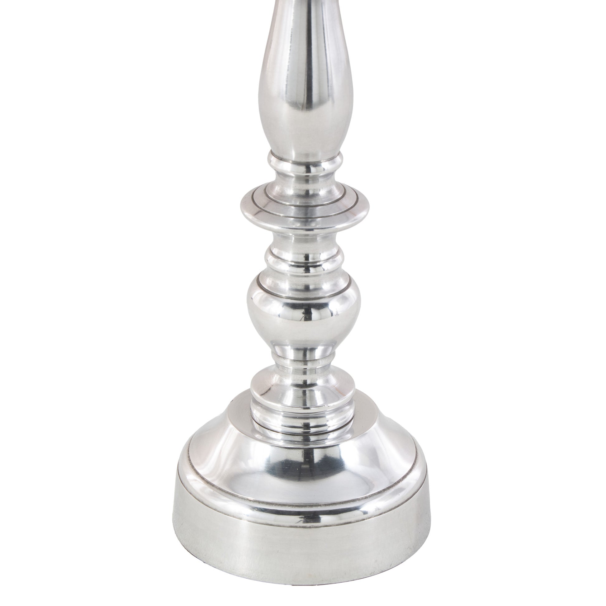 Set of 3 Silver Aluminum Metal Decorative Candle Holder