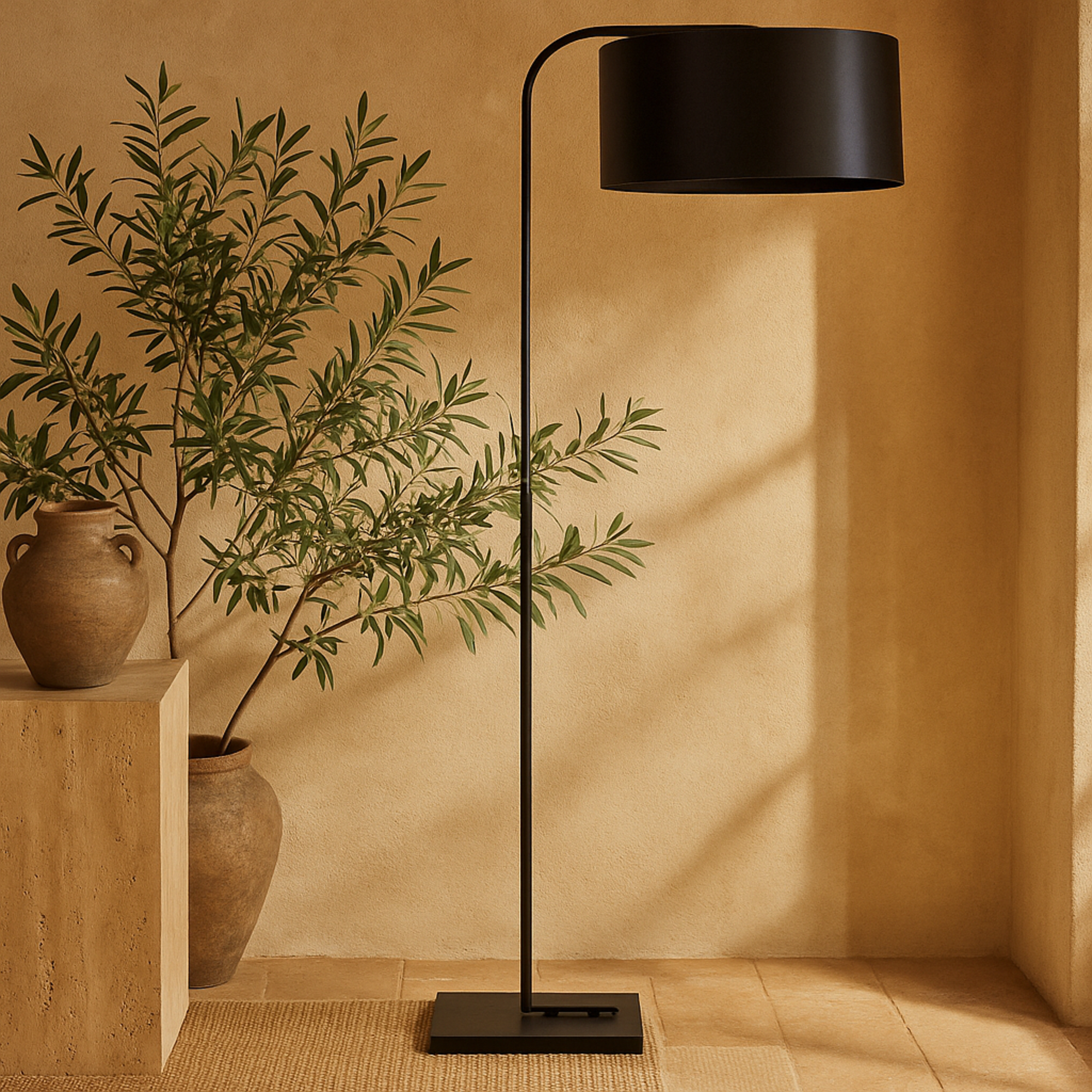 Black Metal Room Floor Lamp