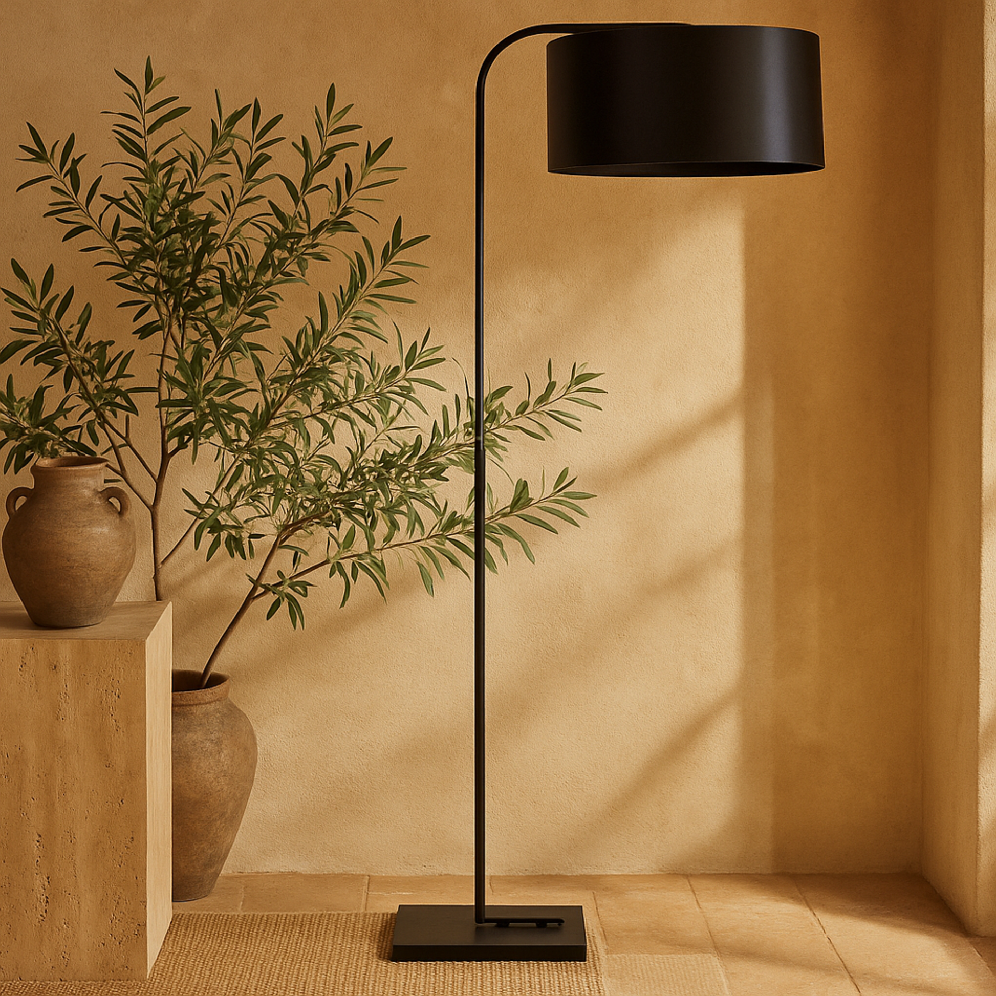 Black Metal Room Floor Lamp