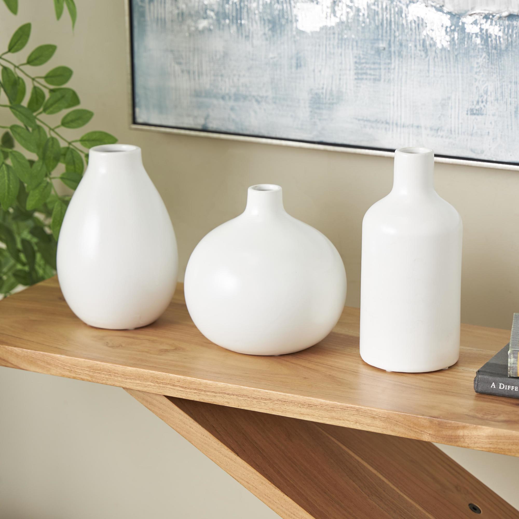 Set of 3 Ceramic Decorative Vase with Varying Shapes