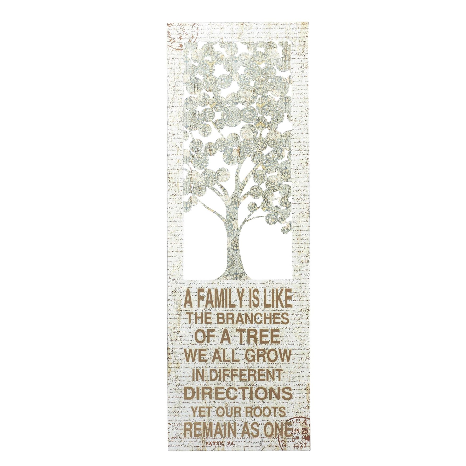 Sign Beige Metal Tree Home Wall Decor