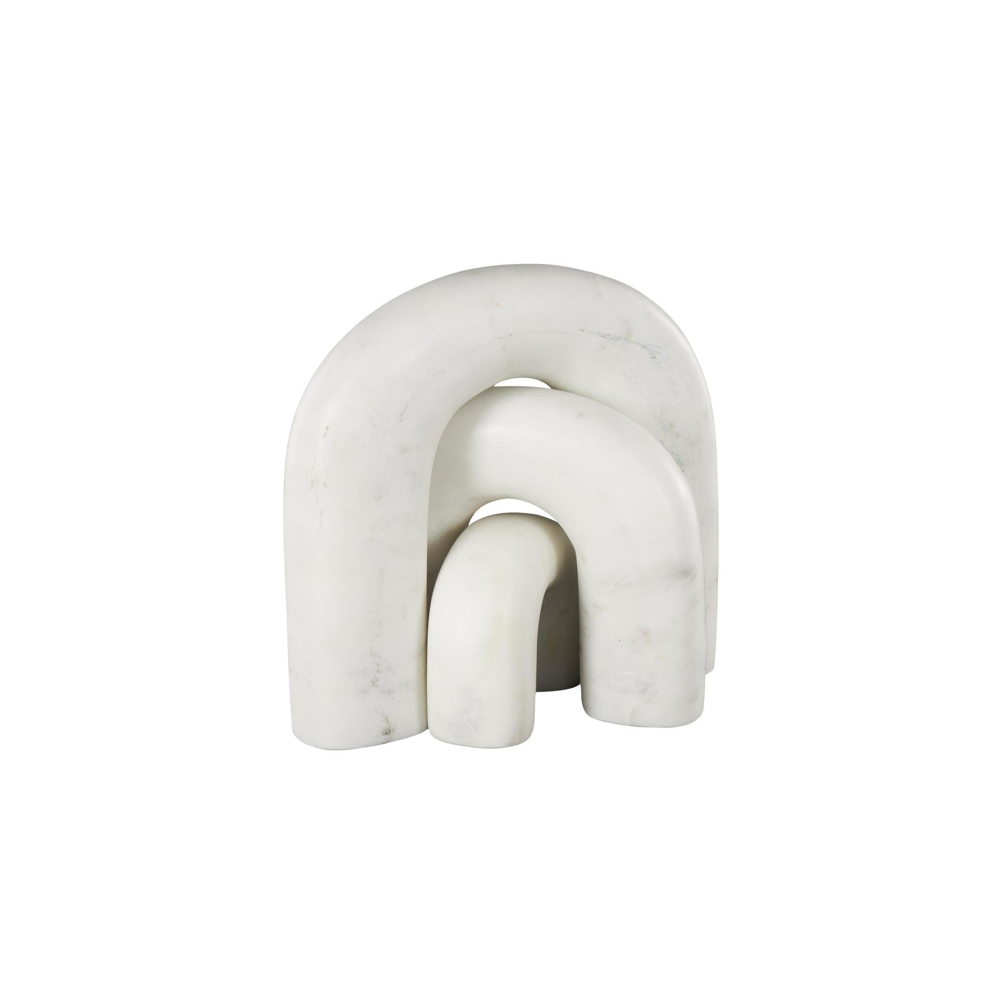 Set of 3 Abstract Marble Arched Decorative Sculpture with Varying Sizes Set of 3 7", 5", 3"H