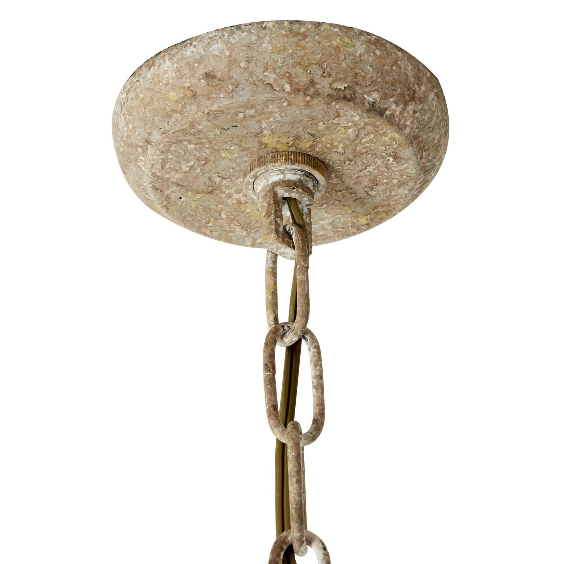 Gold Metal Distressed Caged 8 Light Room Chandelier with Link Style Chain