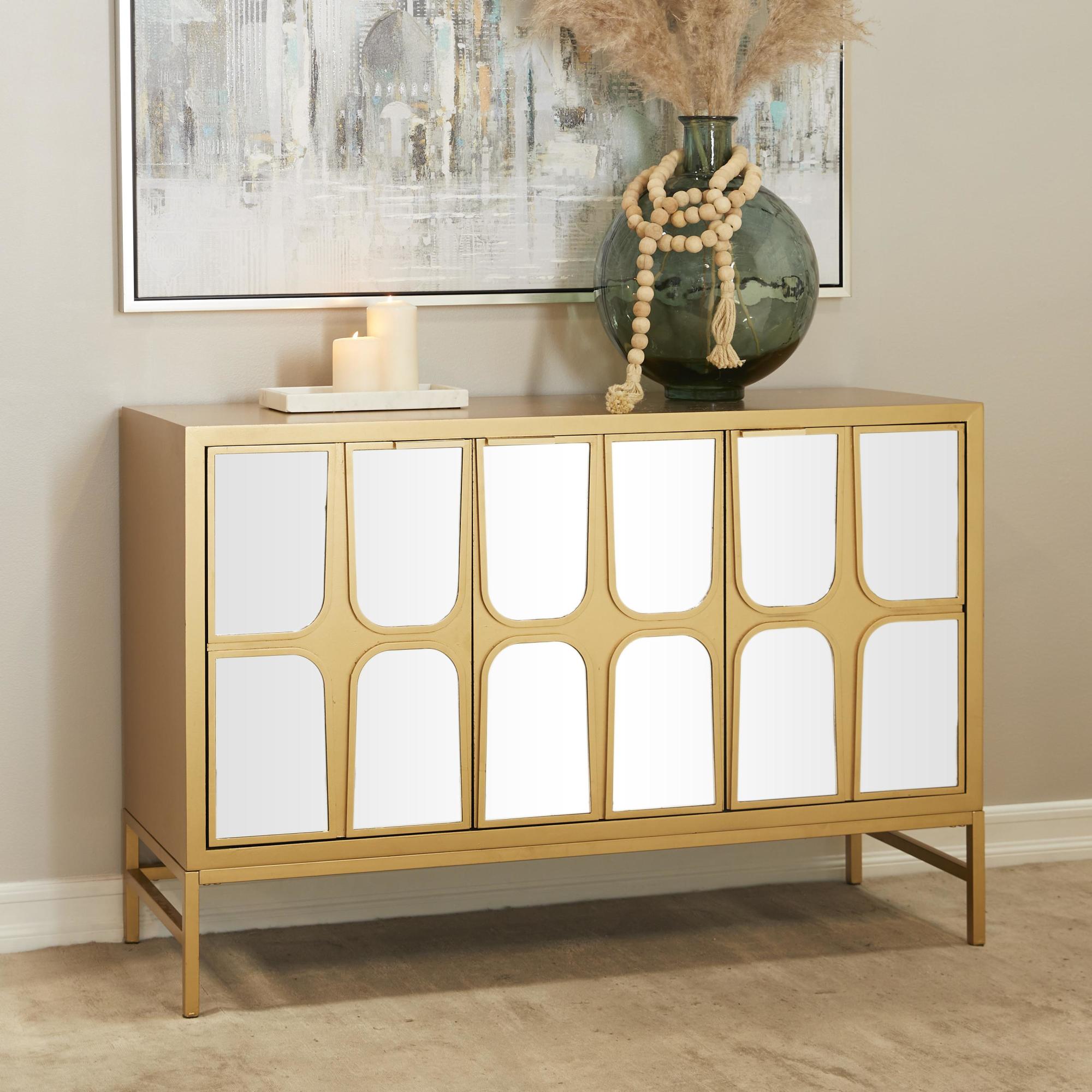 Wooden 3 Door Room Cabinet with Mirrored Front
