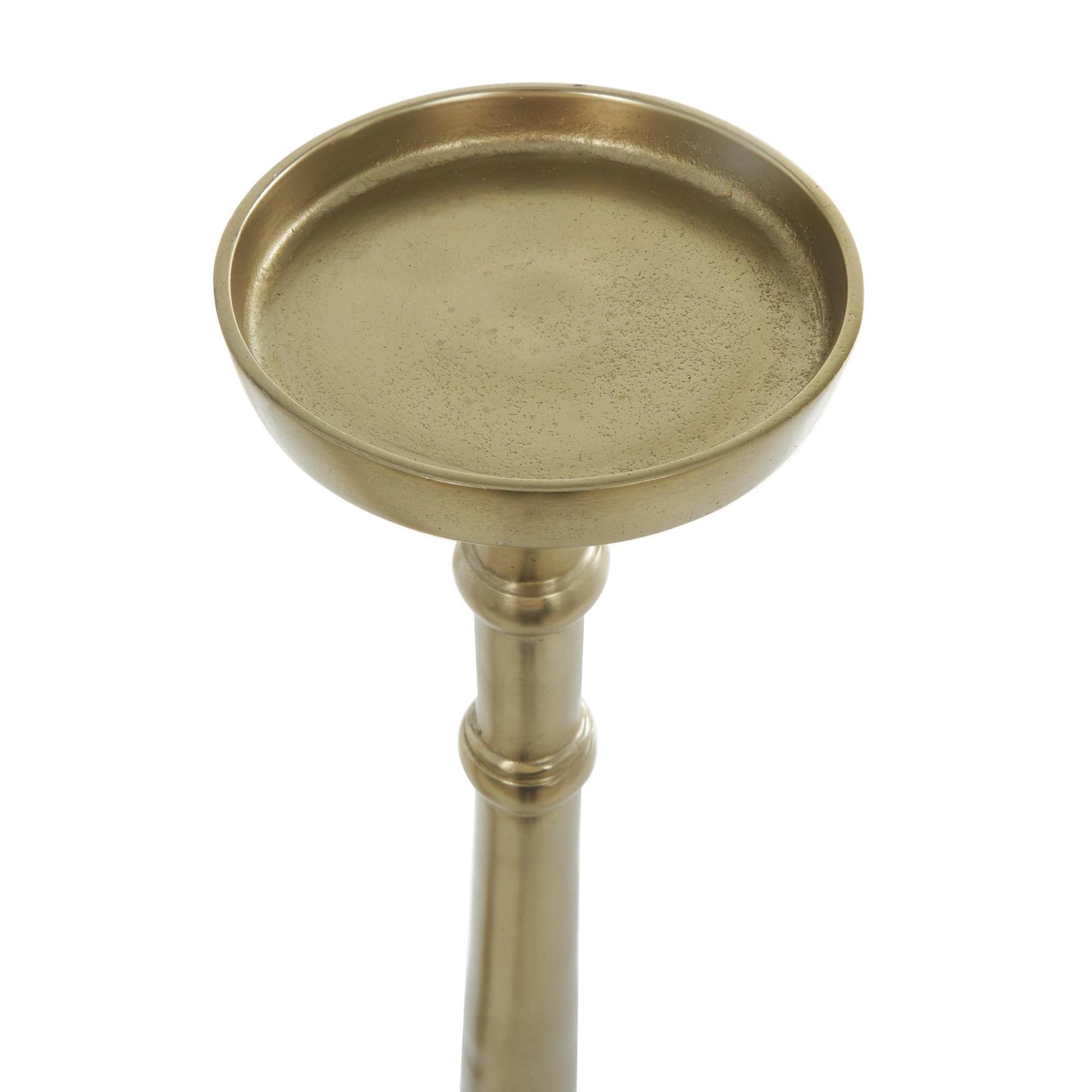 Set of 2 Aluminum Metal Tall Floor Decorative Candle Holder