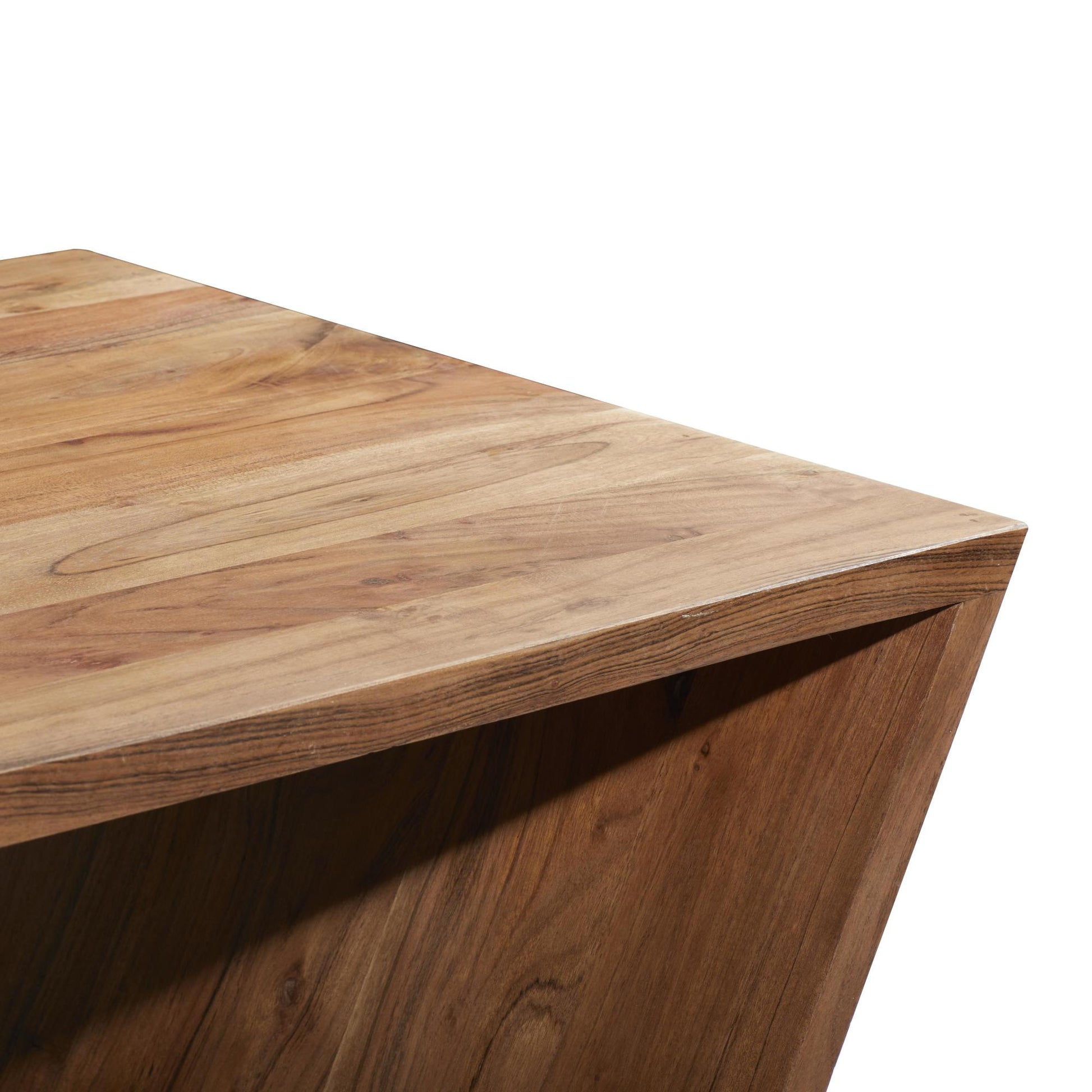 Geometric Brown Wood Diagonal Open Frame Living Room Coffee Table with Gray Metal Base