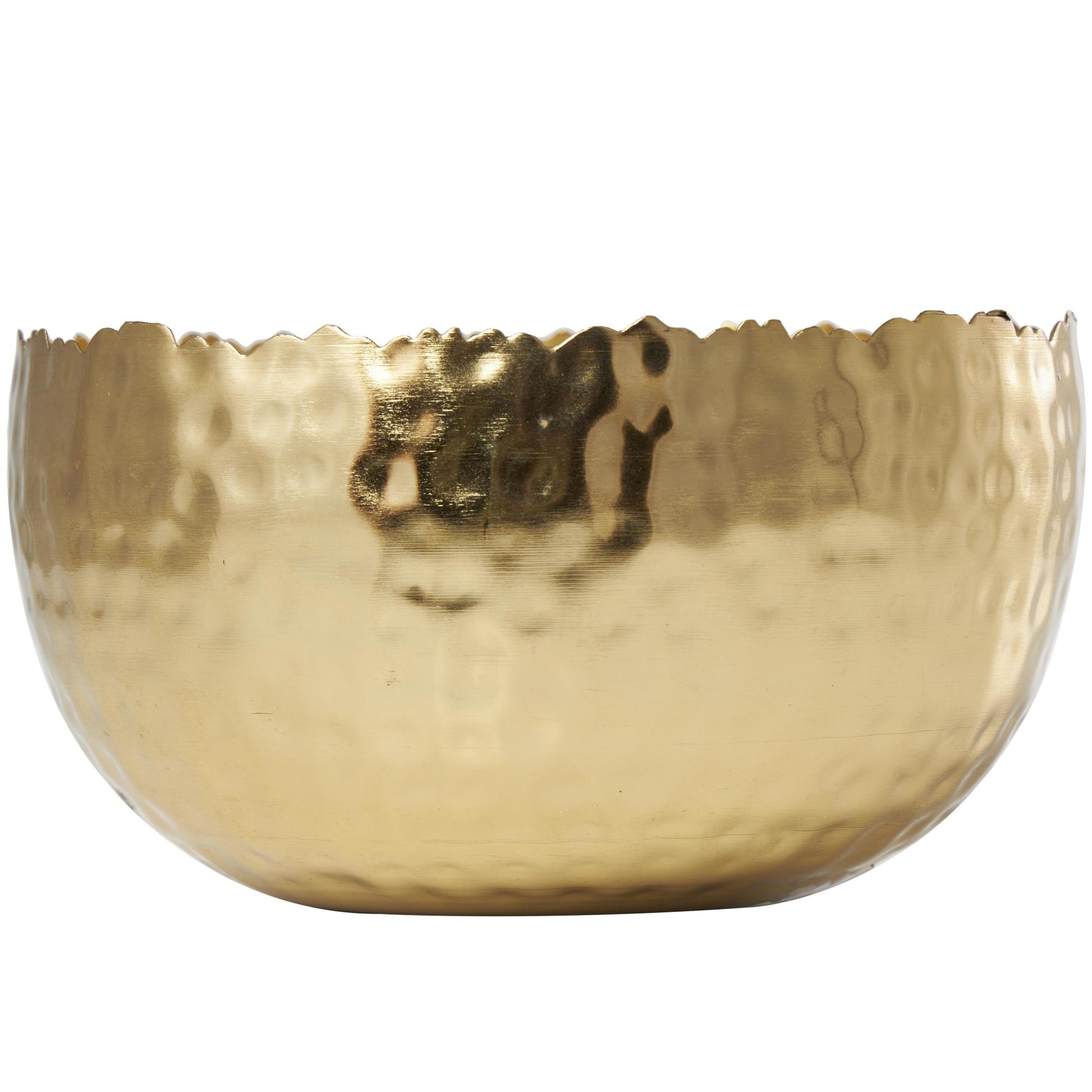 Metal Egyptian Mint Scented Hammered 30 oz 3 Wick Decorative Candle with White Wax 7" x 7" x 4"