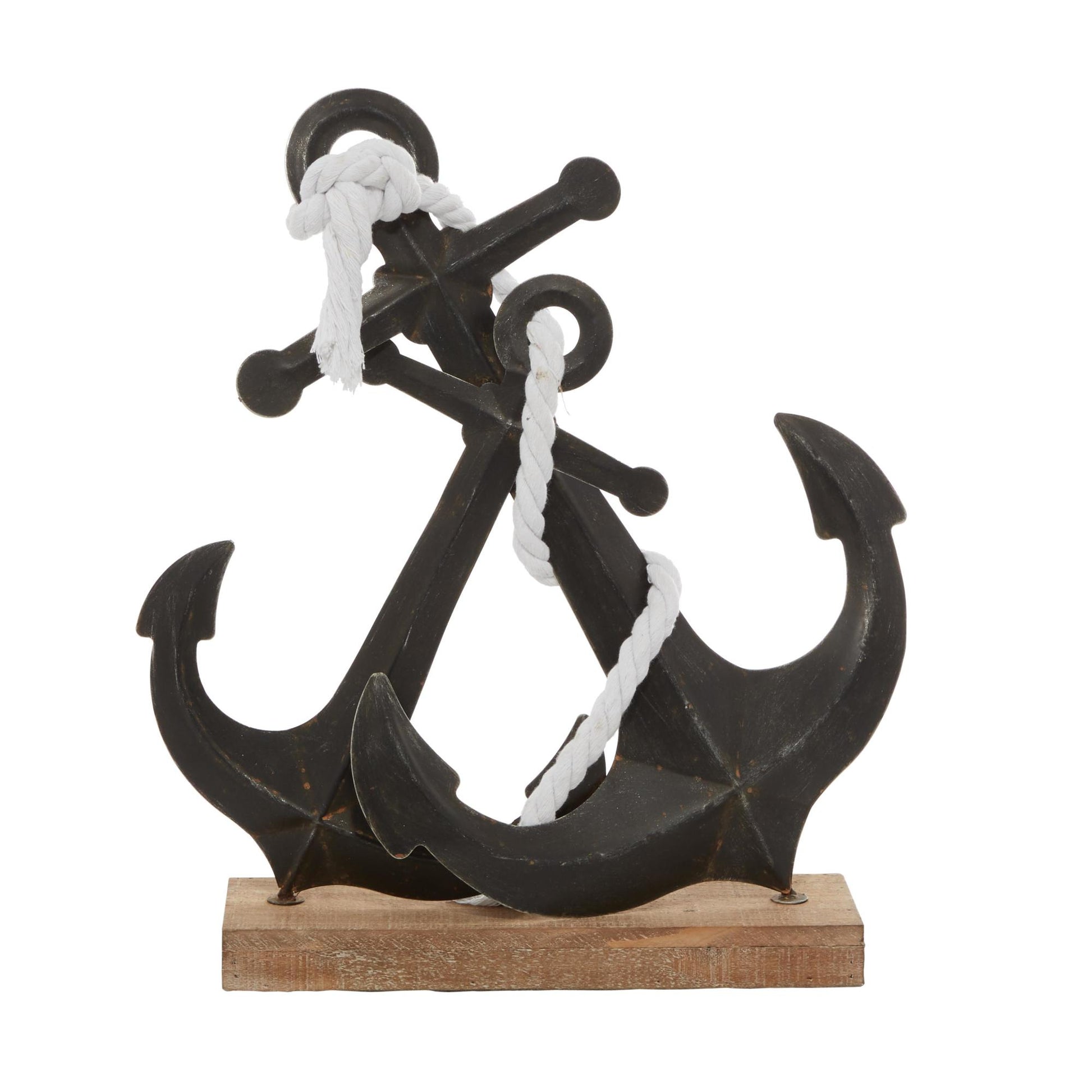 Anchor Black Metal Decorative Sculpture