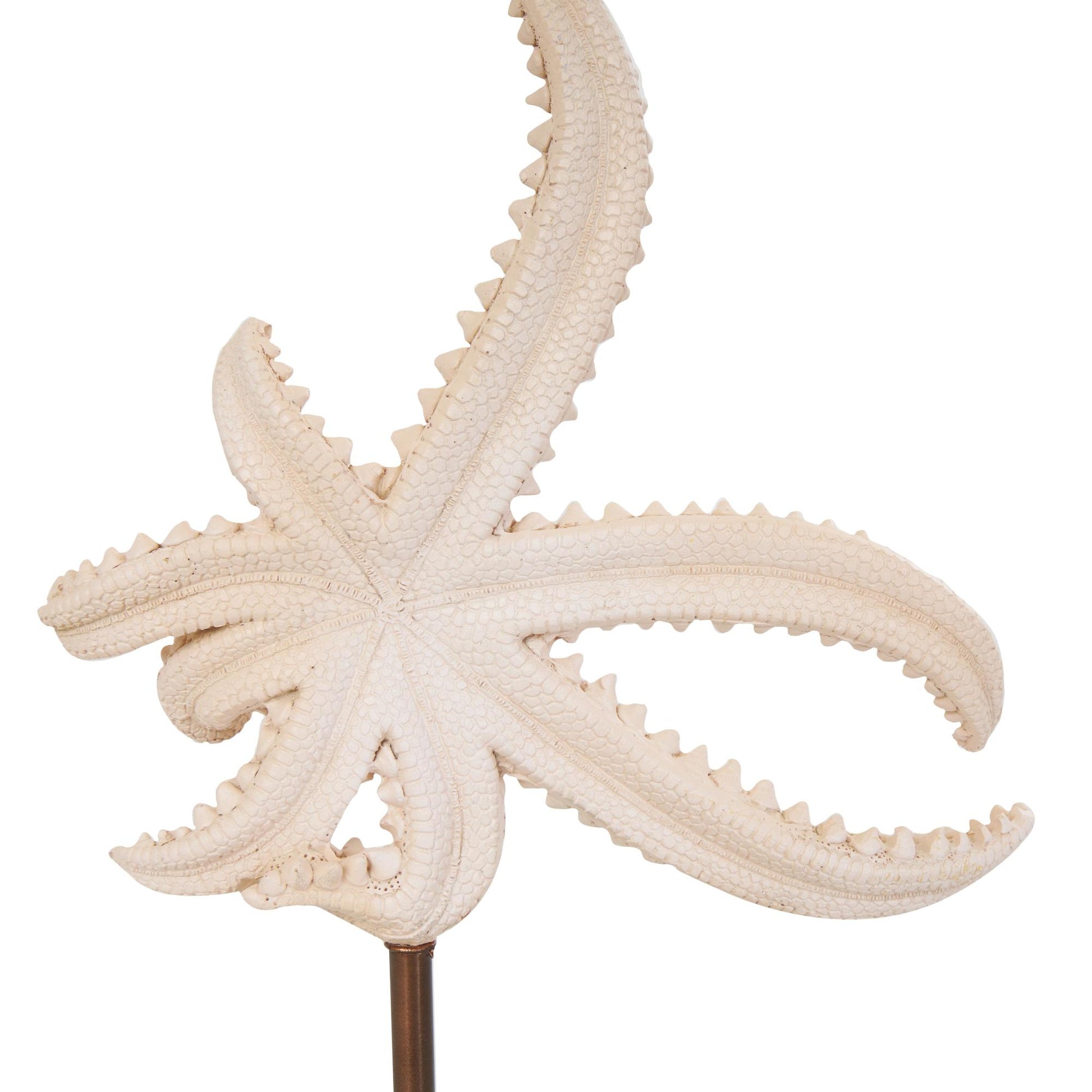 Starfish Pink Polystone Textured Decorative Sculpture with Copper Stand