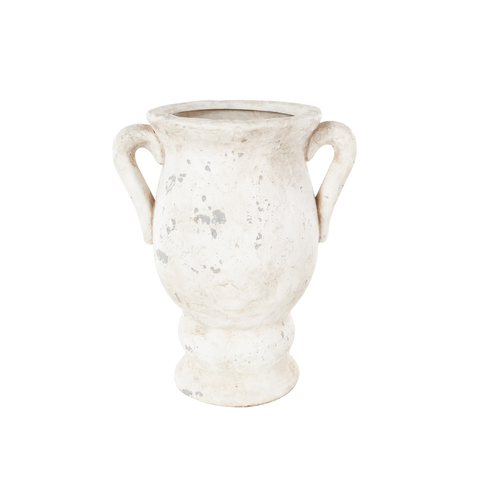 Ceramic Antique Style Distressed Decorative Vase with Handles 14" x 10" x 17"