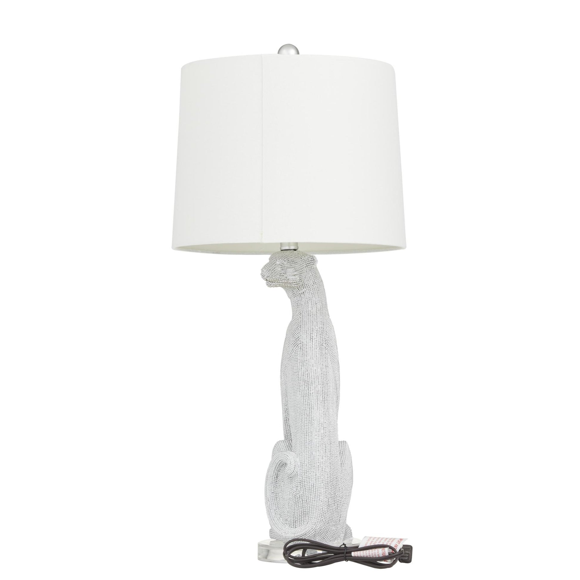 Set of 2 Leopard Polystone Room Table Lamp