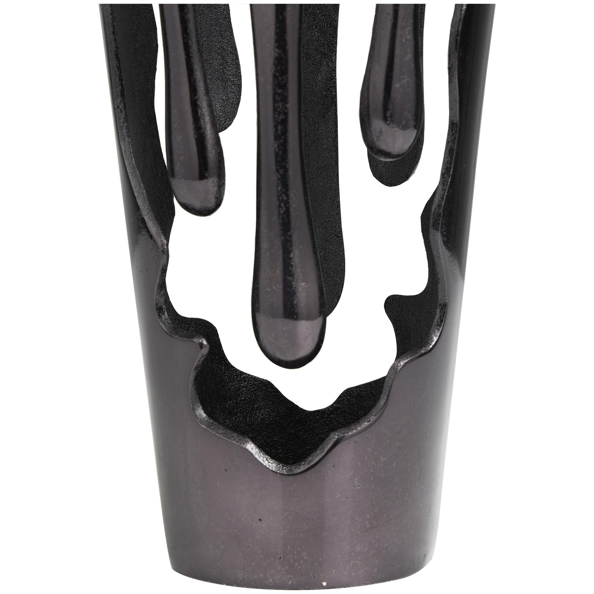 Abstract Aluminum Metal Drip Decorative Vase with Melting Designed Body