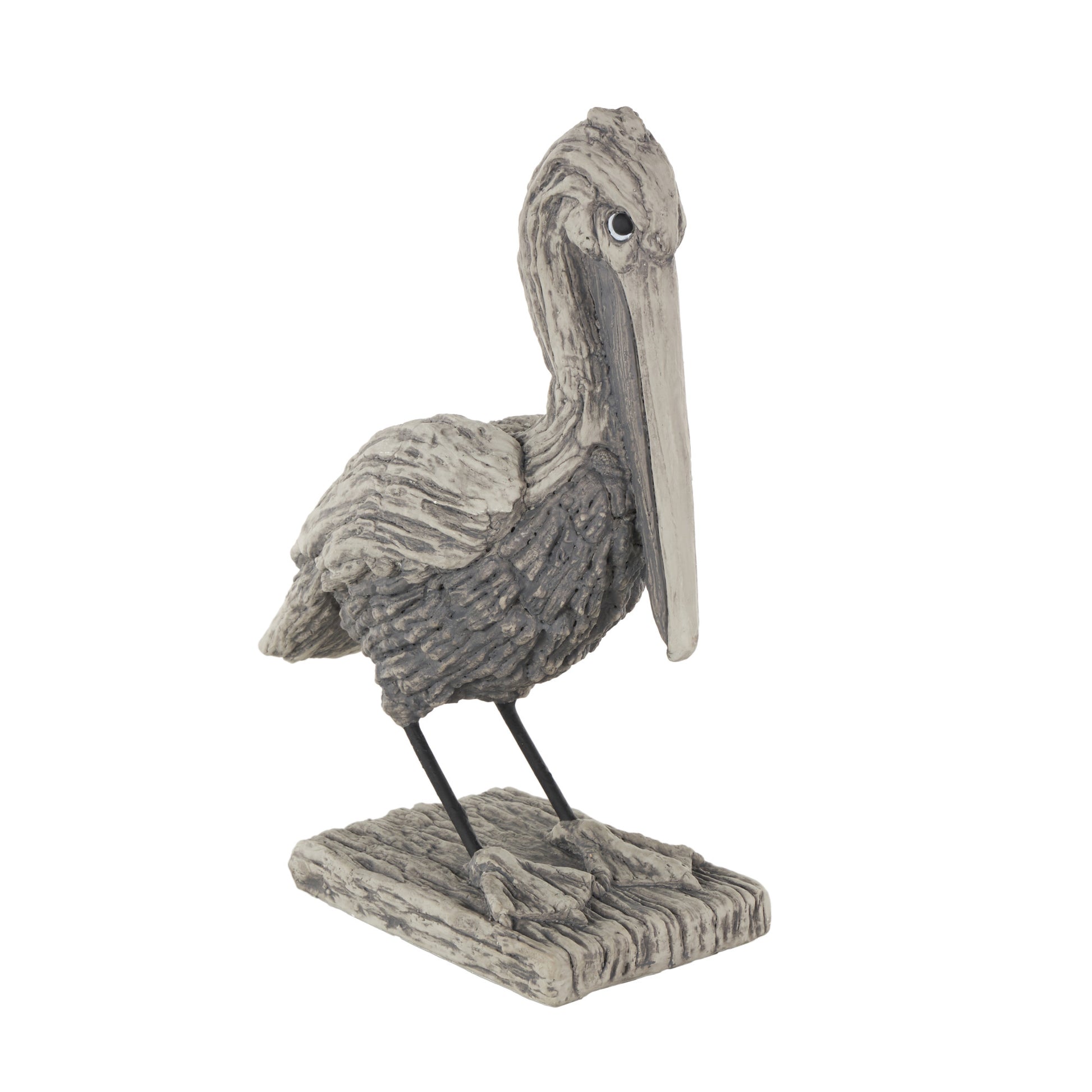 Pelican Gray Polystone Textured Decorative Sculpture
