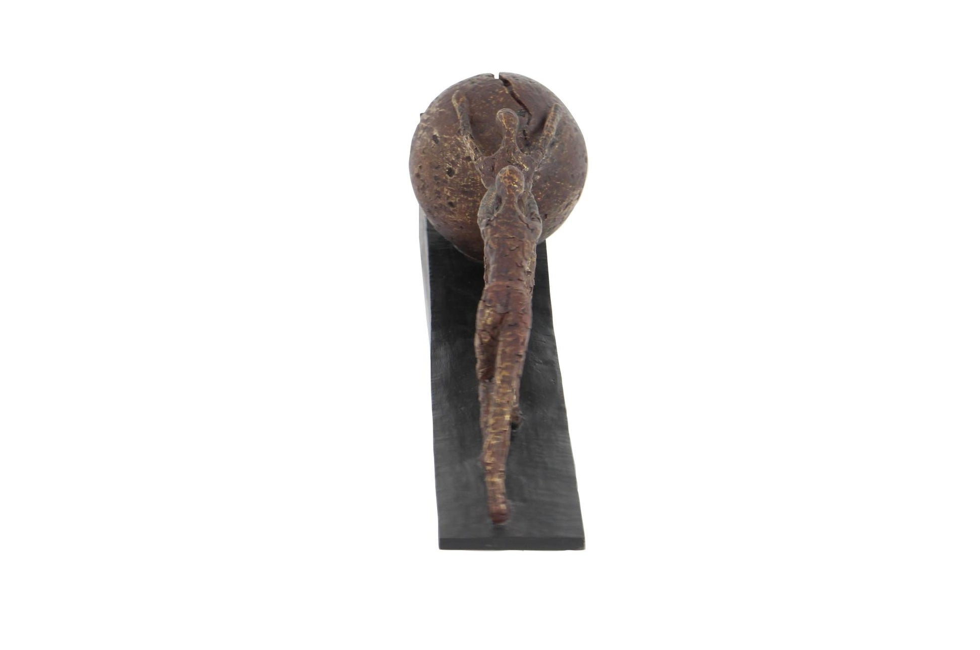People Brown Polystone Decorative Sculpture with Ball