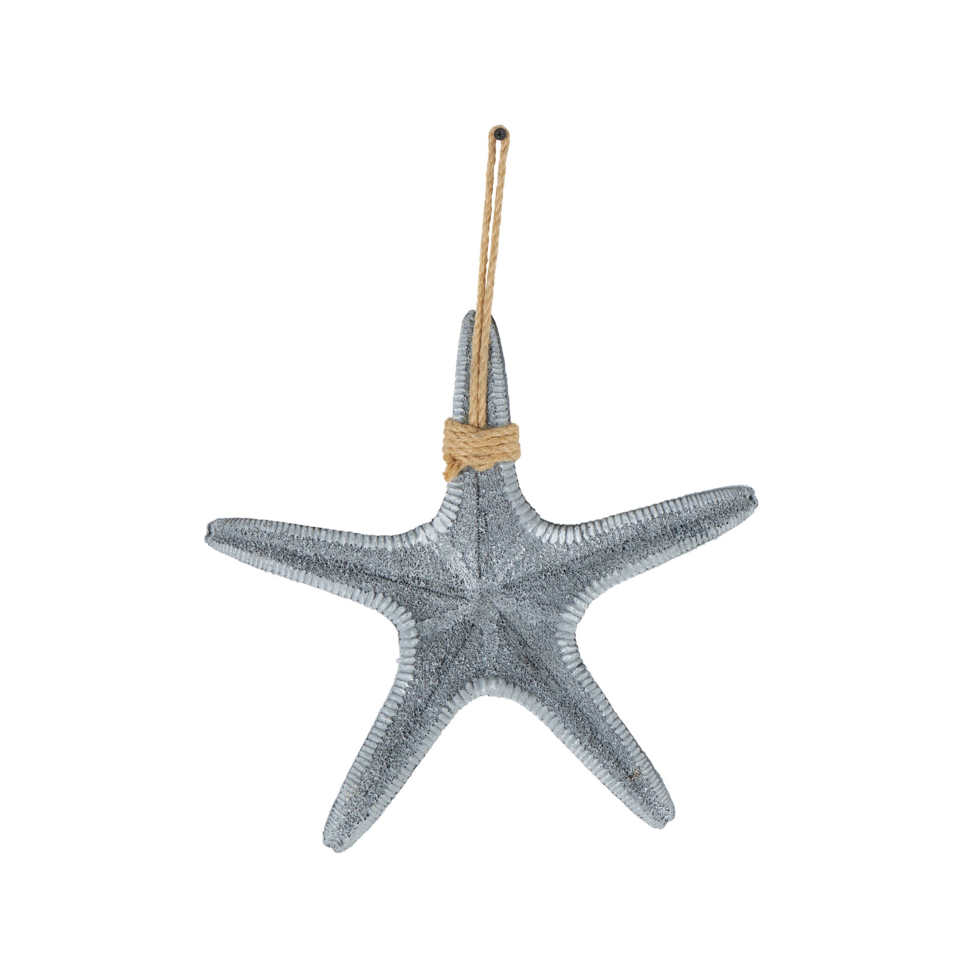 Starfish Gray Polystone Home Wall Decor with Hanging Rope