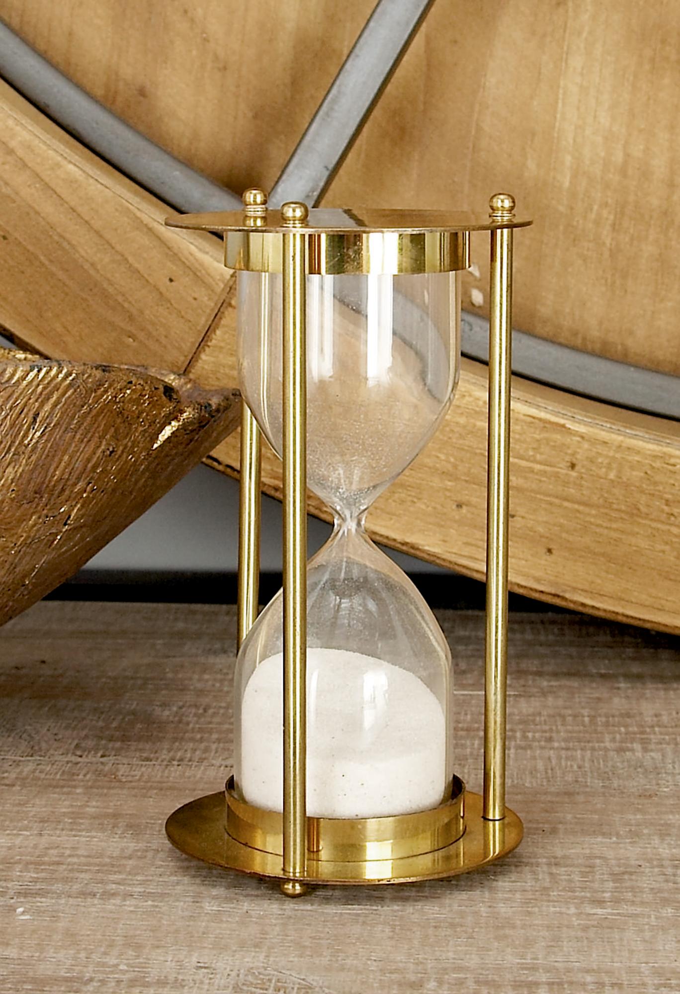 Gold Brass Metal Hourglass Sand Hourglass Timer