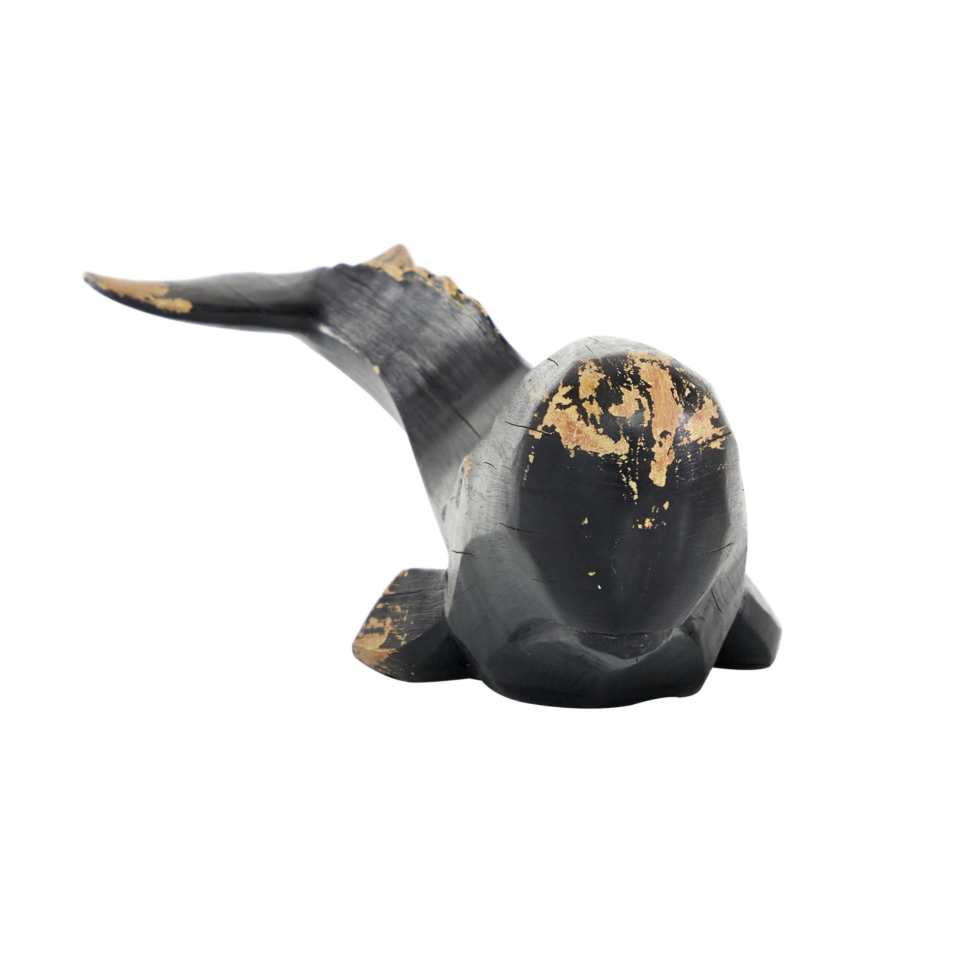 Whale Black Polystone Handmade Decorative Sculpture