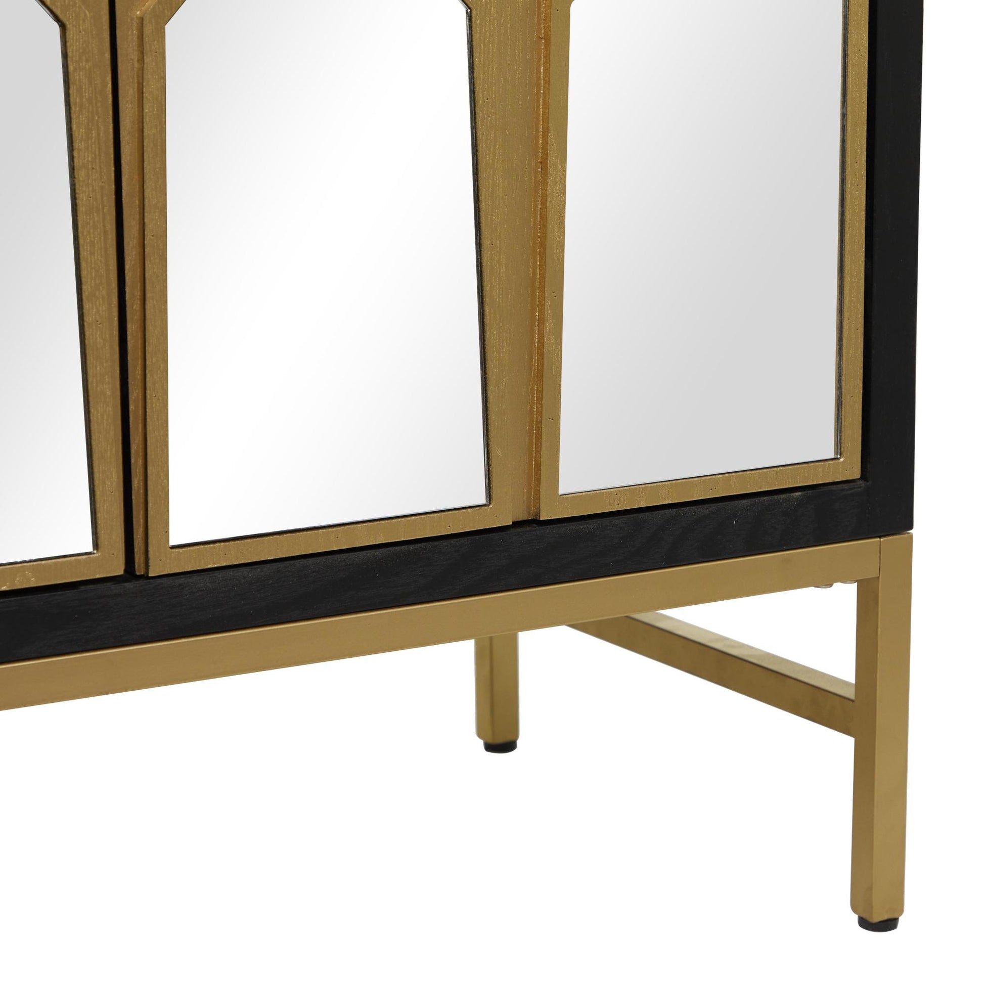 Wooden 3 Door Room Cabinet with Mirrored Front