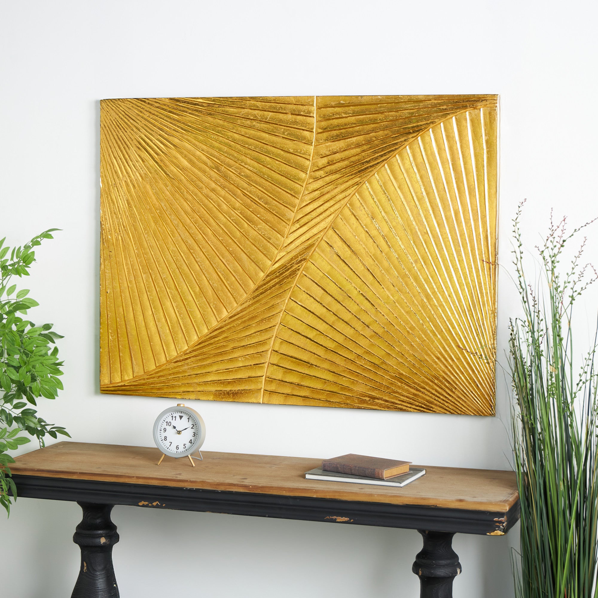 Geometric Wood Carved Radial Home Wall Decor