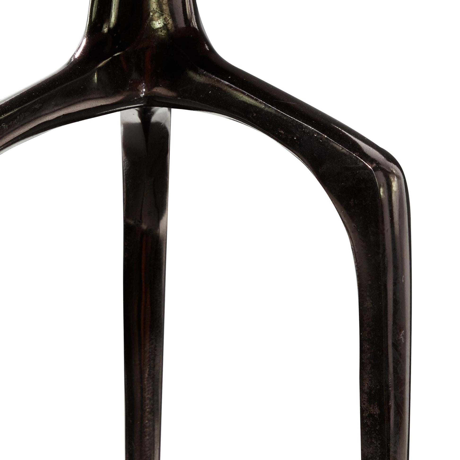 Aluminum Metal Tray Inspired Top Side End Accent Table with 3 Tripod Legs
