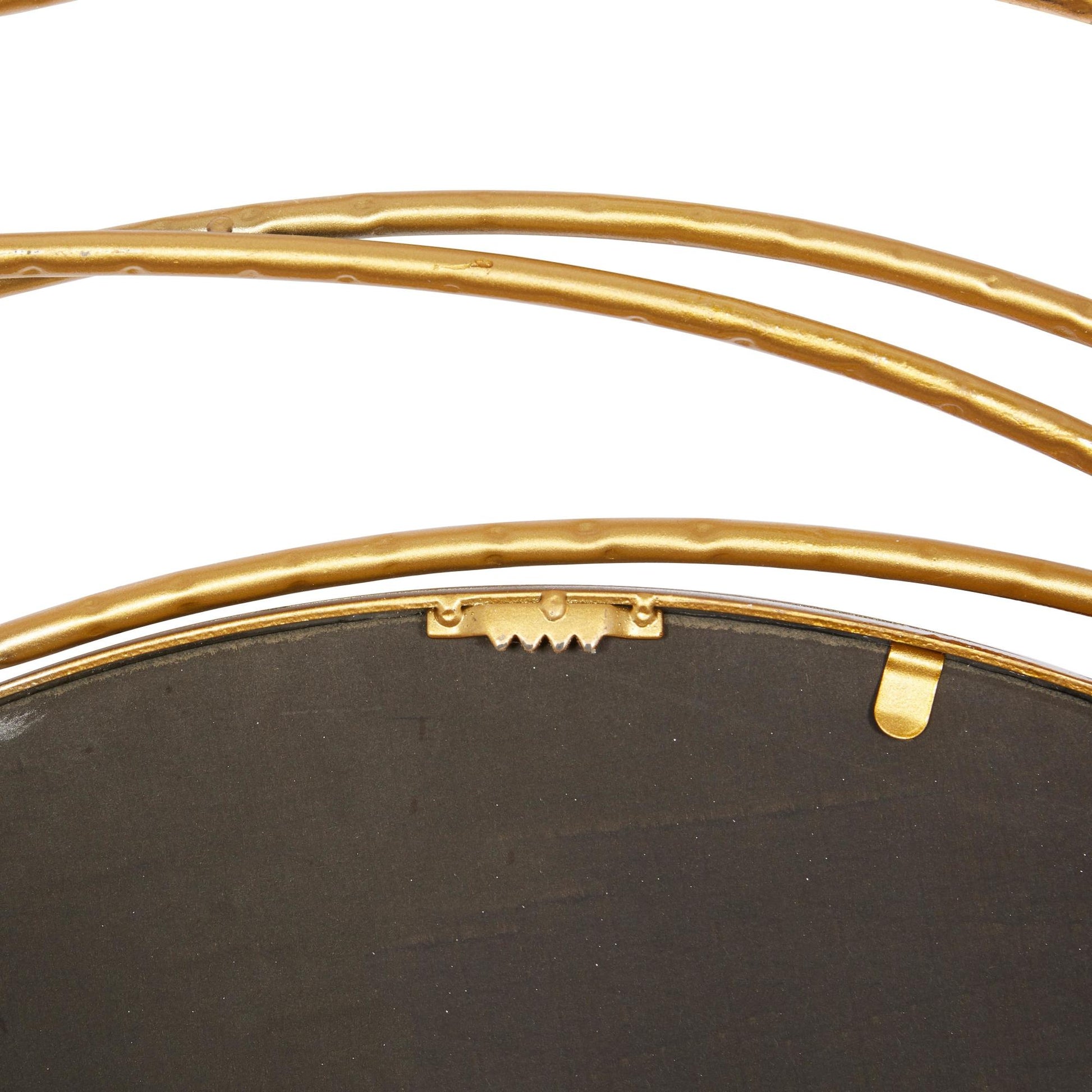 Gold Metal Room Wall Mirror with Overlapping Ring Frame
