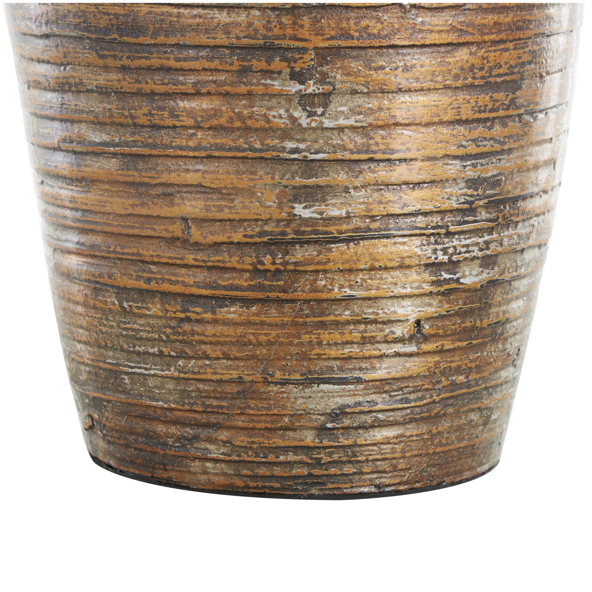 Brown Bamboo Wood Antique Inspired Pot Decorative Vase