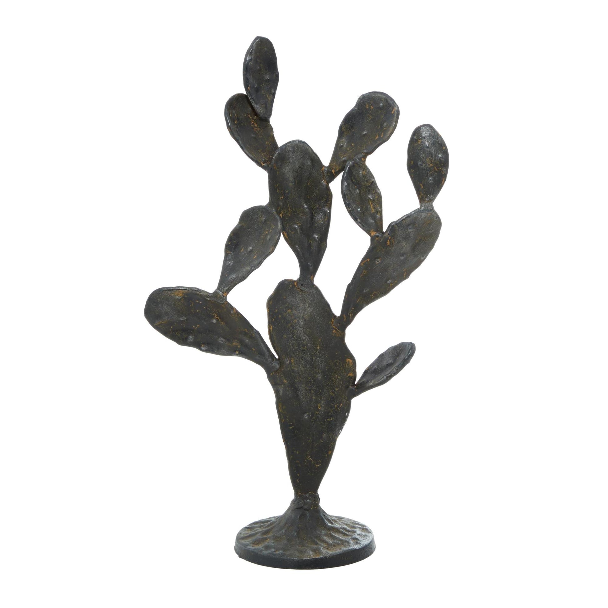 Cactus Black Metal Decorative Sculpture