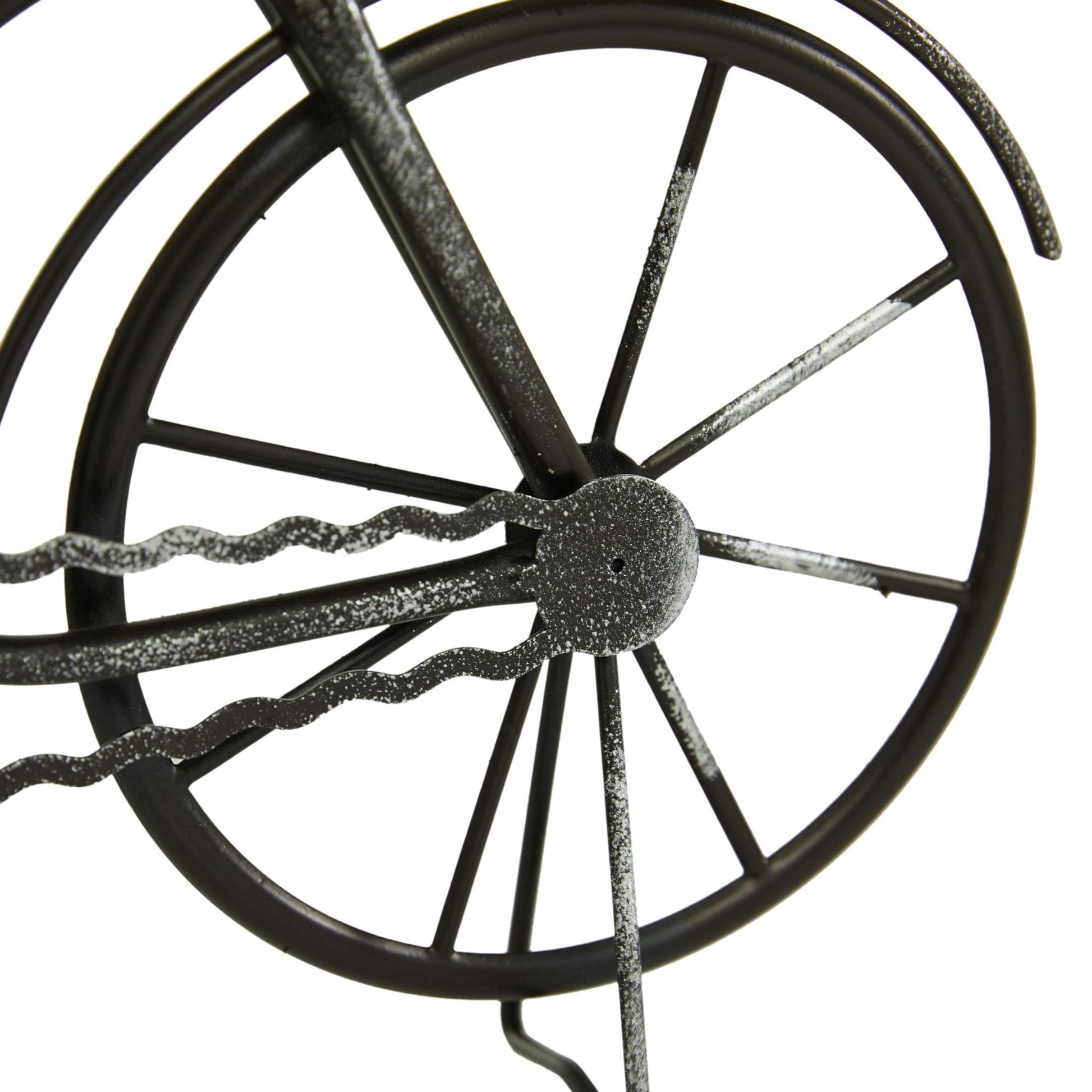 Set of 2 Bike Black Metal Decorative Clock