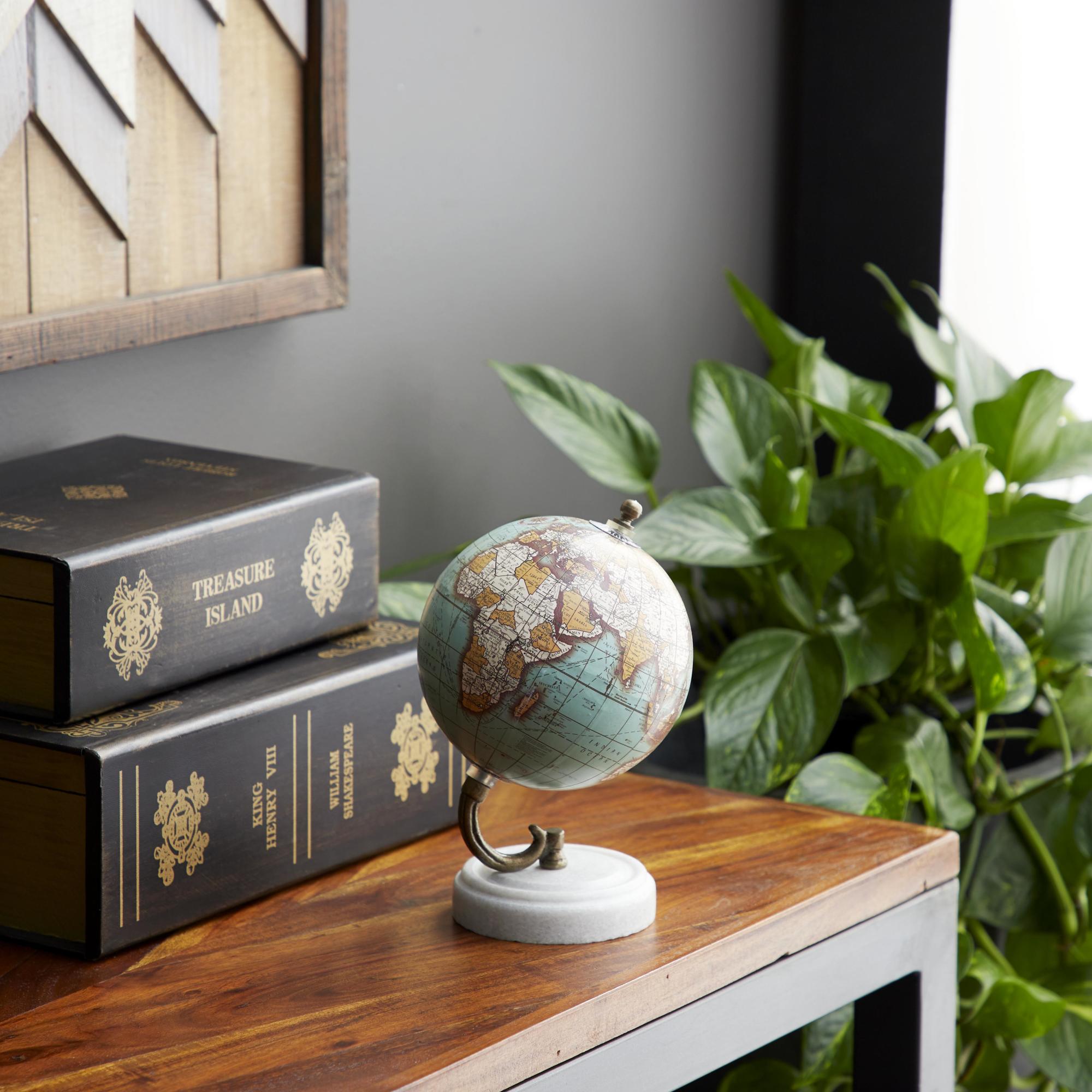 World Map Marble Educational/Geographic Earth Globe with Marble Base