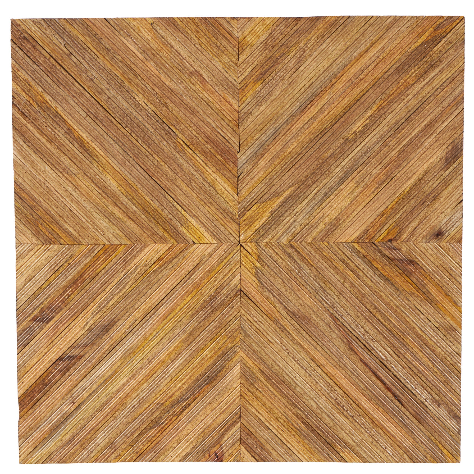 Abstract Brown Mango Wood Handmade Chevron Patterned Home Wall Decor