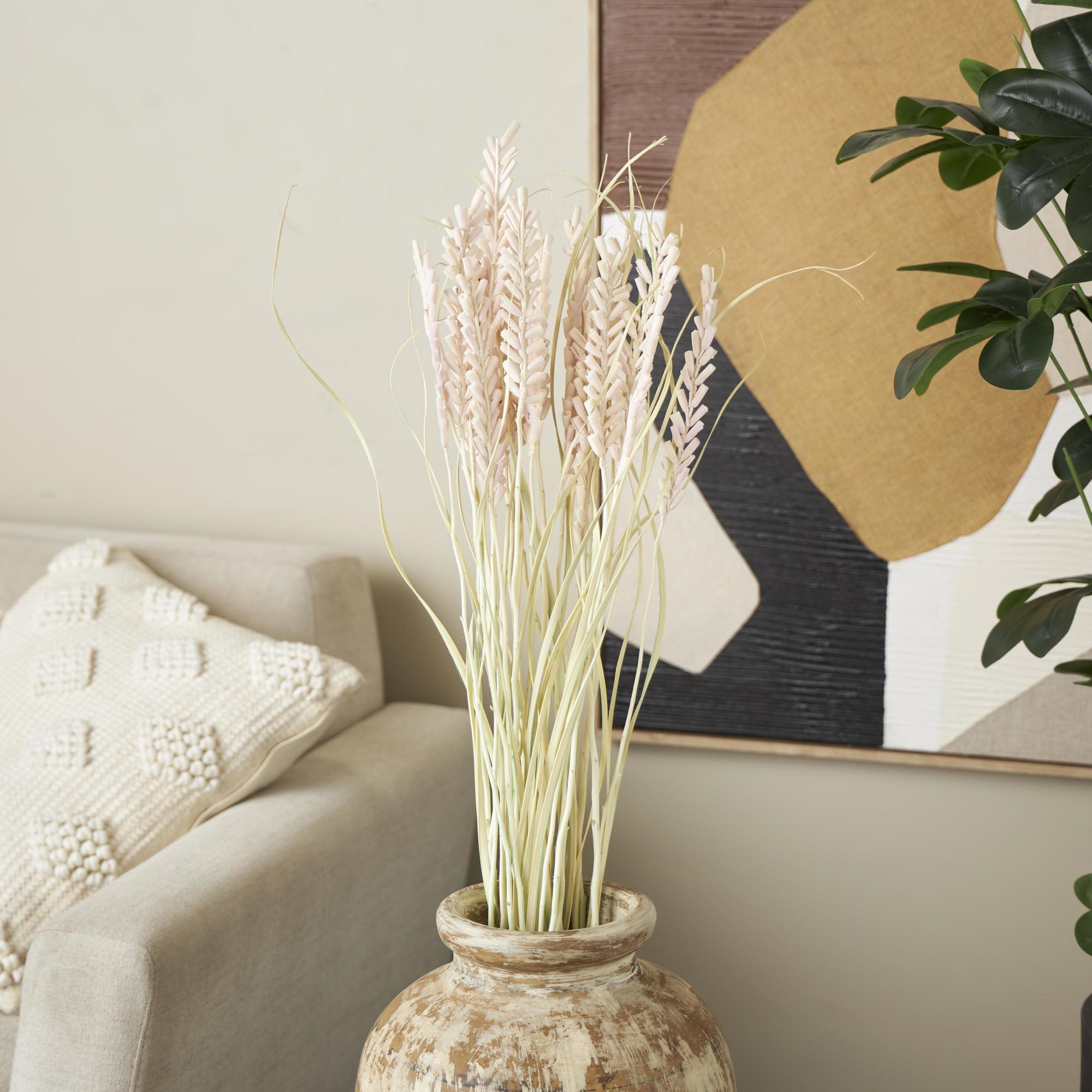 Dried Plant Tall Floral Bouquet Home Decor Natural Foliage with Cream Stems