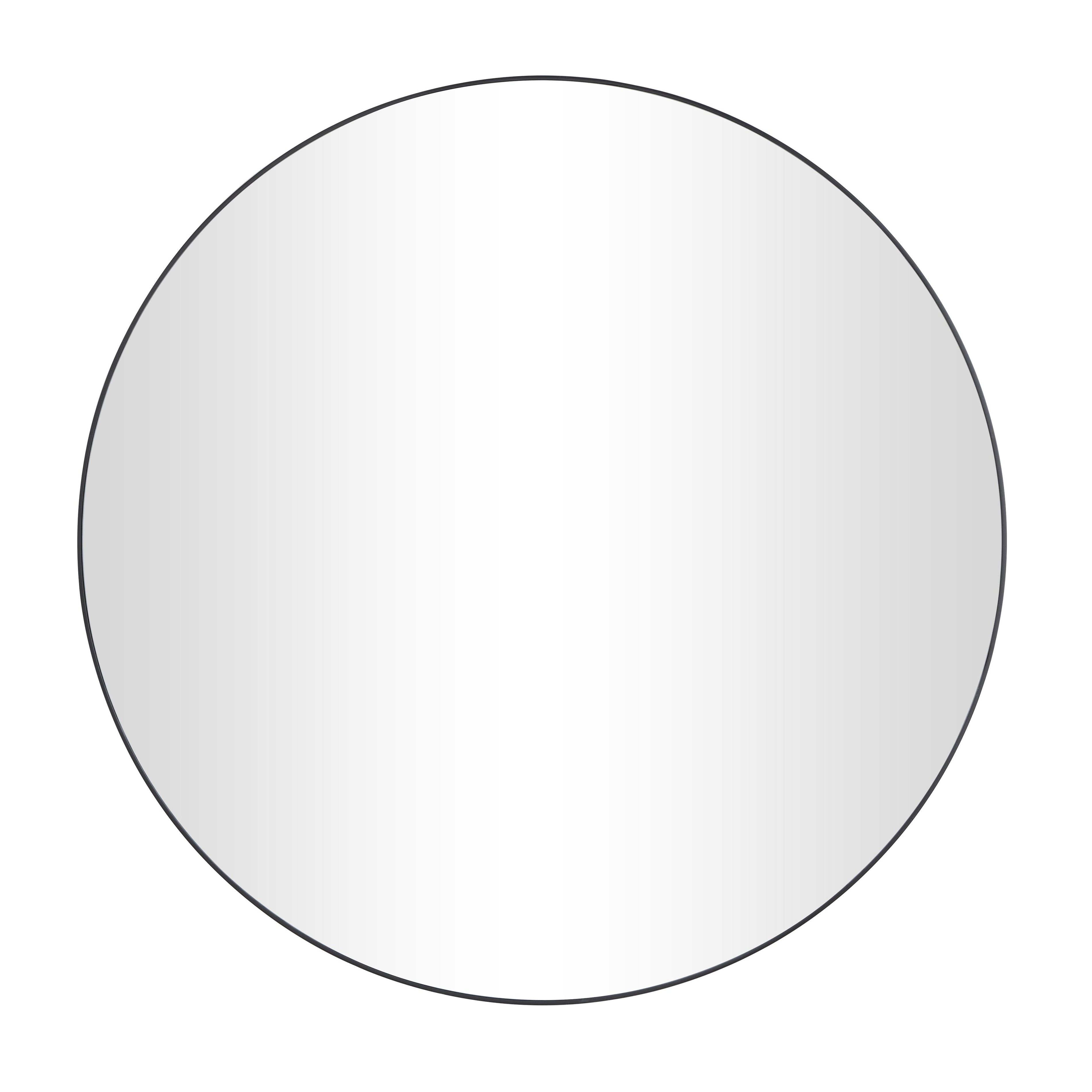 Wooden Large Round Minimalistic Room Wall Mirror with Thin Frame 42" x 2" x 42"