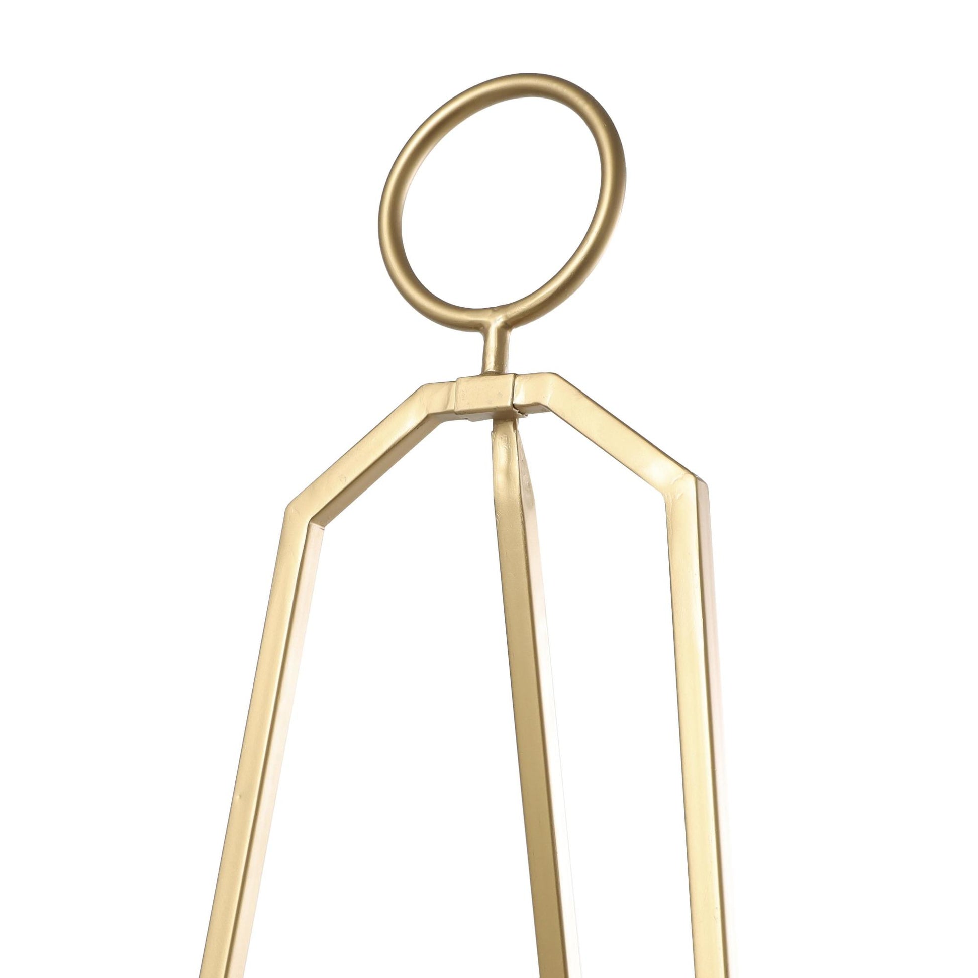 Gold Metal Tall Adjustable 3 Tier Display Easel with Circular Ring Top