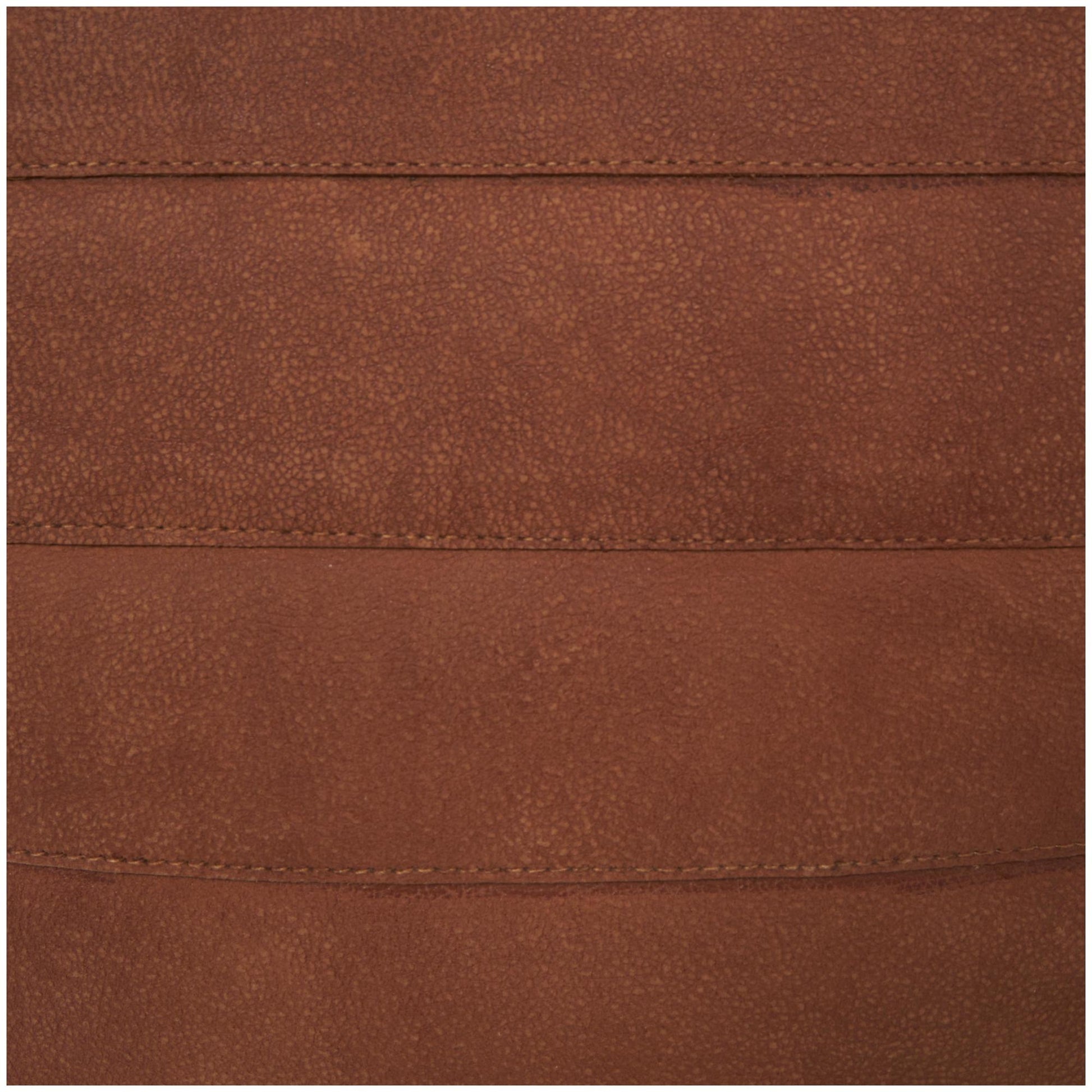 Leather Stuffed Pouf with Linear Panels