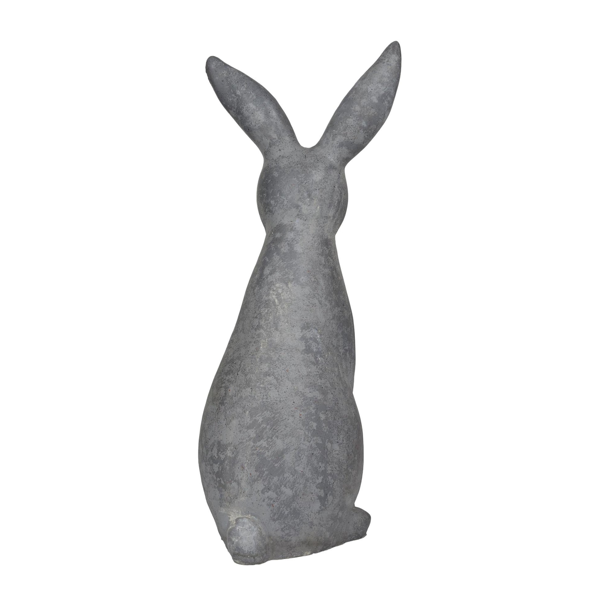 Rabbit Gray Polystone Indoor Outdoor Decorative Garden Sculpture