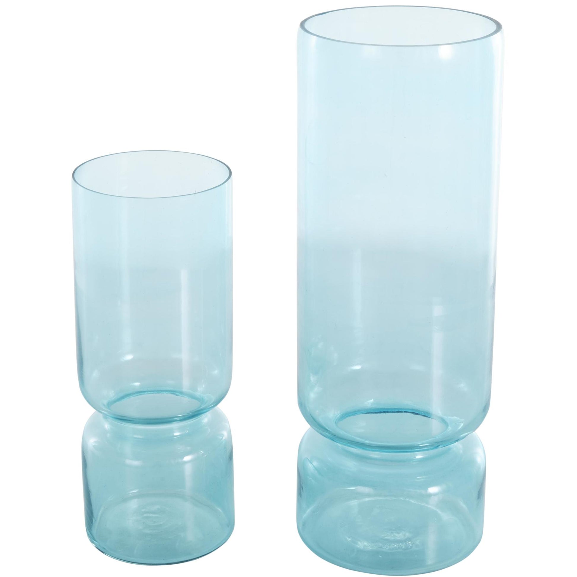 Set of 2 Glass Modern Round Decorative Vase