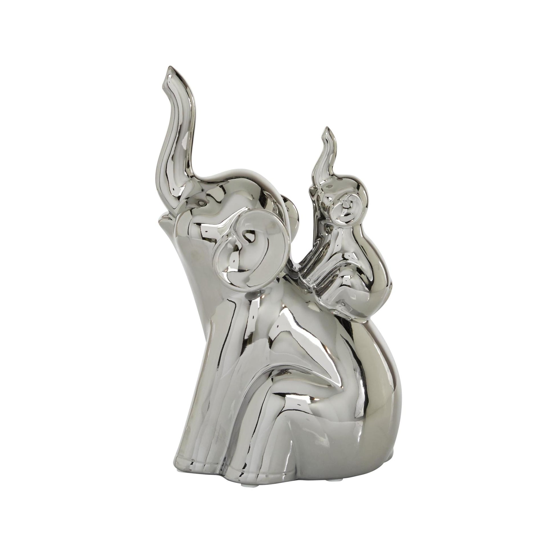 Elephant Silver Porcelain Ceramic Decorative Sculpture