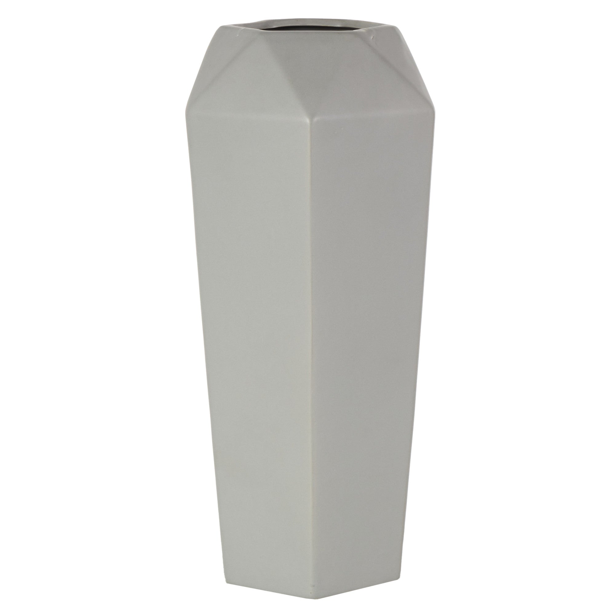 Geometric Gray Ceramic Decorative Vase