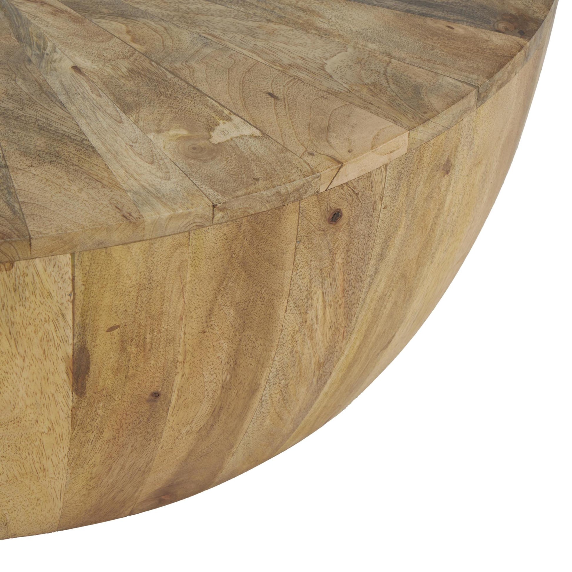 Brown Mango Wood Handmade Round Living Room Coffee Table