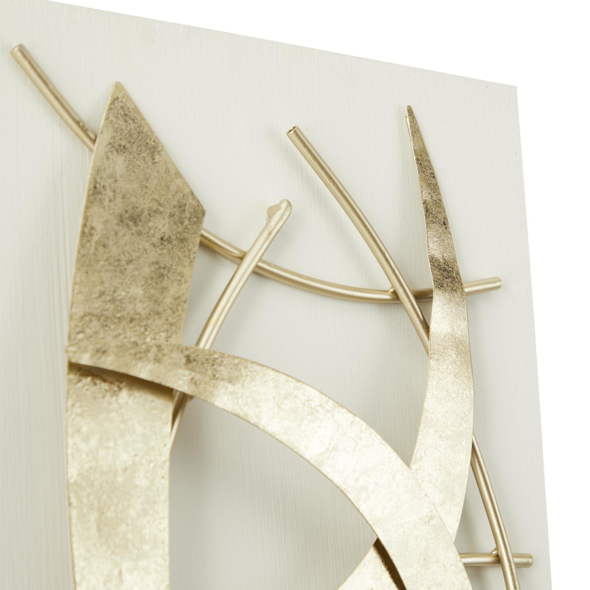 Set of 2 Abstract Metal Dimensional Home Wall Decor with Black Backing Set of 2 12"W, 36"H