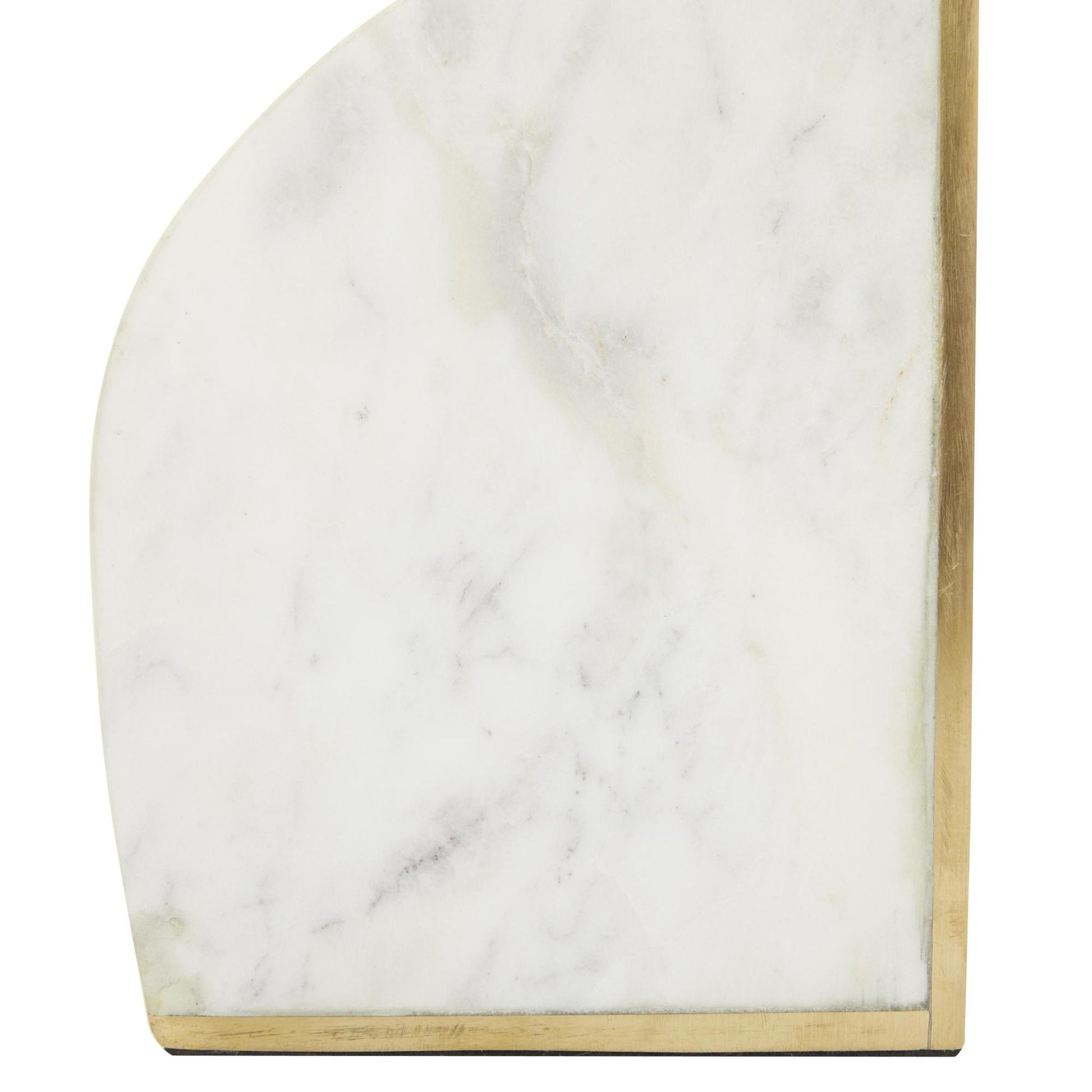 CosmoLiving by Cosmopolitan Set of 2 Geometric Marble 8 lbs Decorative Bookends with Gold Inlay