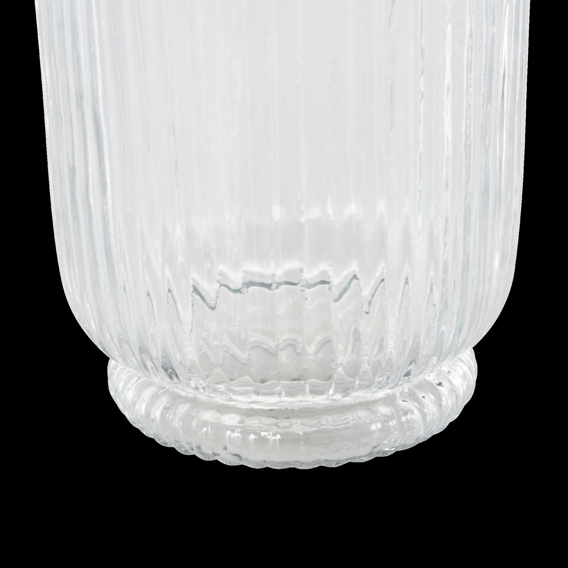Clear Glass Ribbed Fluted Decorative Candle Holder