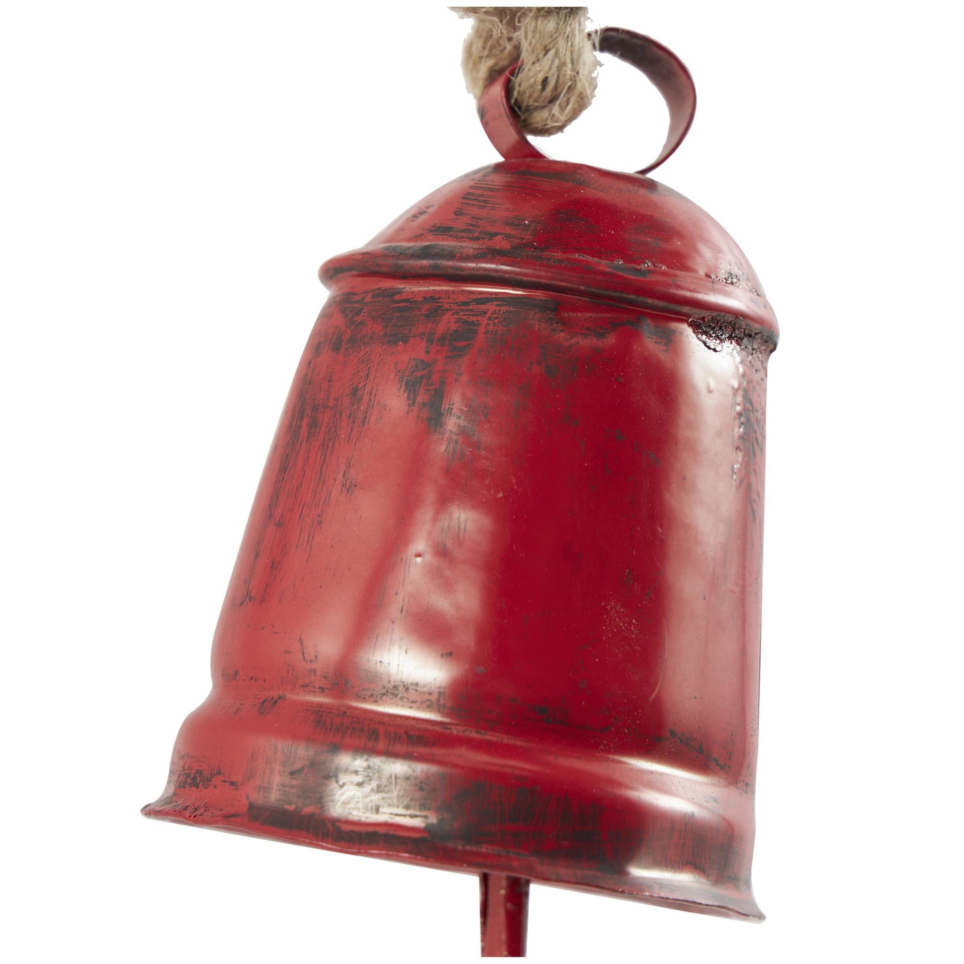 Metal Handmade Tibetan Inspired Indoor Outdoor Decorative Cow Bells with 4 Bells on Jute Hanging Rope