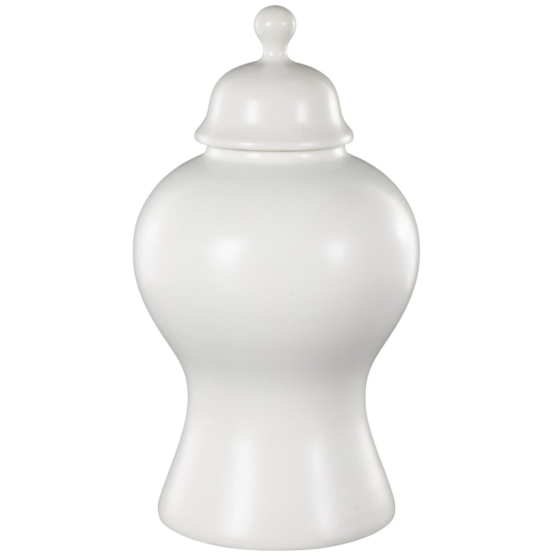 Ceramic Rounded Hourglass Living Room Decorative Jars with Lid and Ball Knob