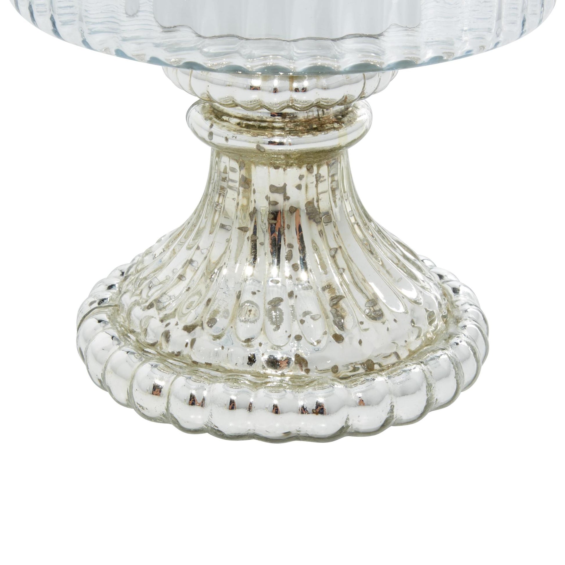 Set of 2 Silver Glass Room Hurricane Lamp
