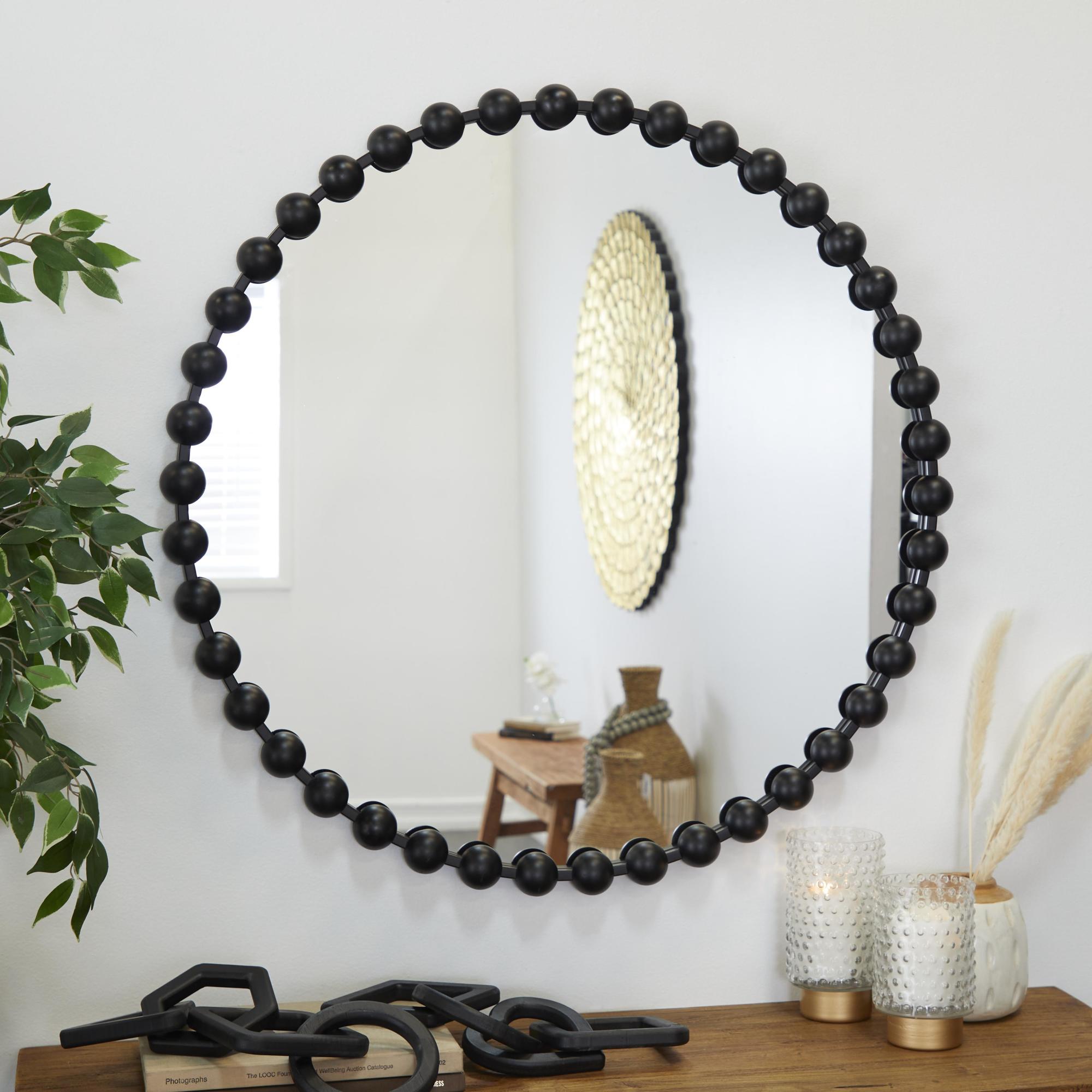 CosmoLiving by Cosmopolitan Metal Room Wall Mirror with Beaded Detailing