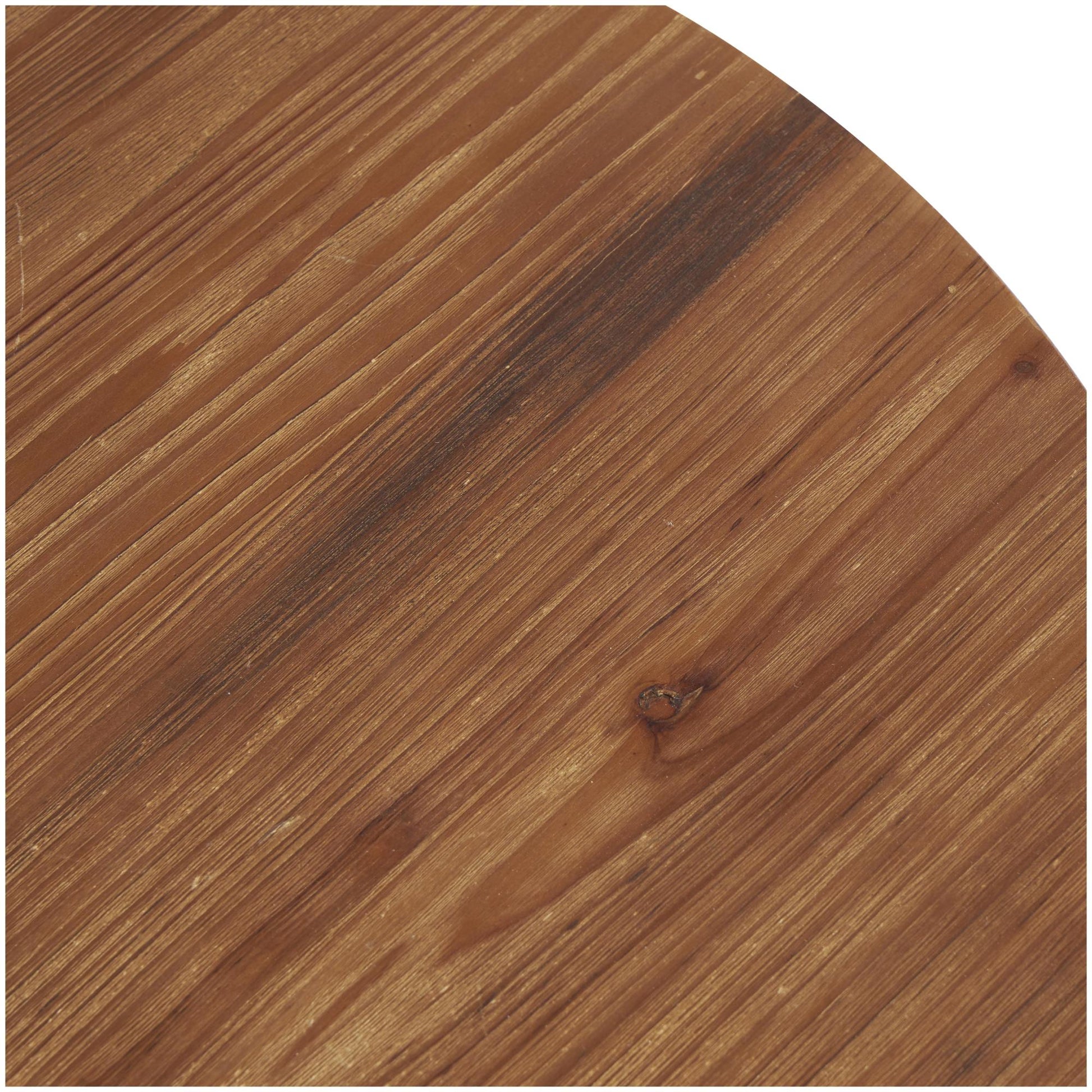 Brown Wood Beaded Living Room Coffee Table with Metal X-Shaped Base