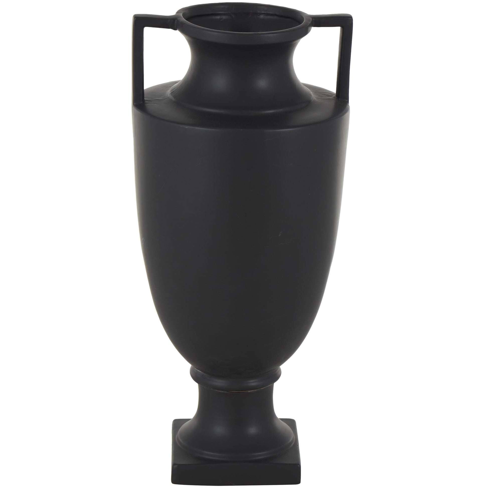 Ceramic Sleek Amphora Decorative Vase with Handles 10" x 10" x 22"