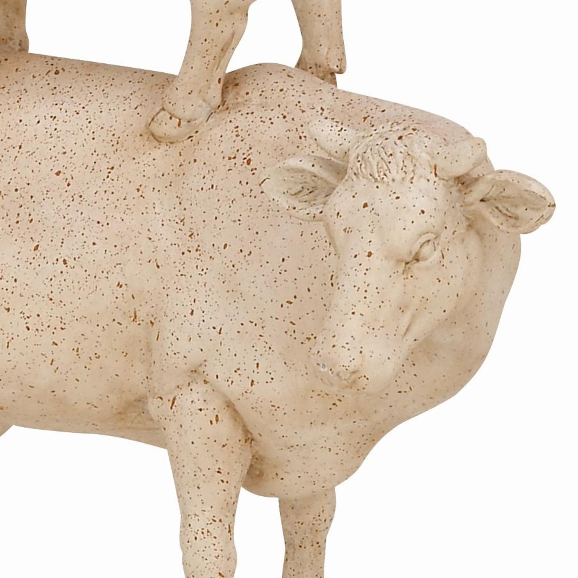 Farm Animals Cream Polystone Stacked Decorative Sculpture